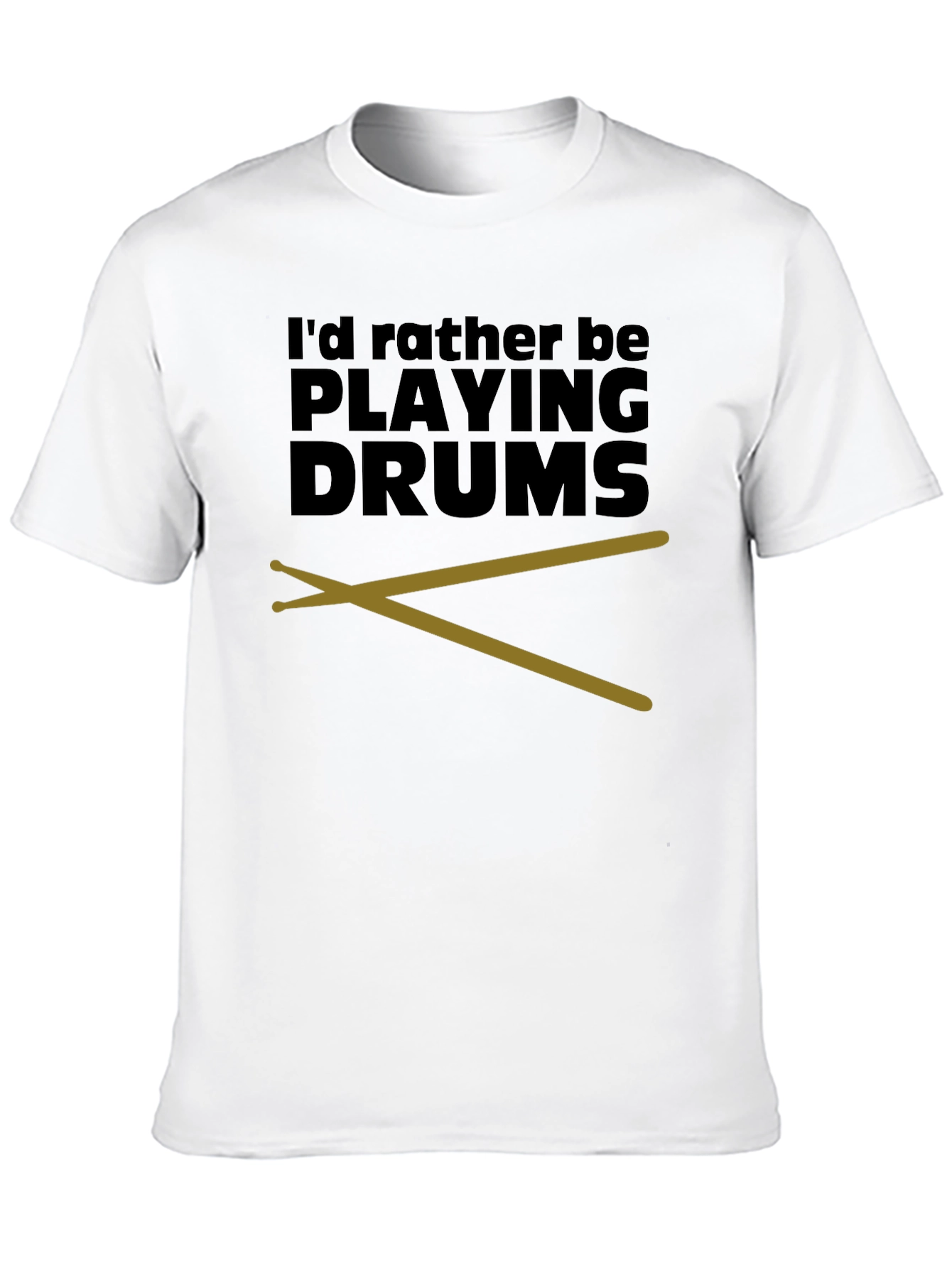 Black Drummer T-Shirt - I'd Rather Be Playing Drums view 10