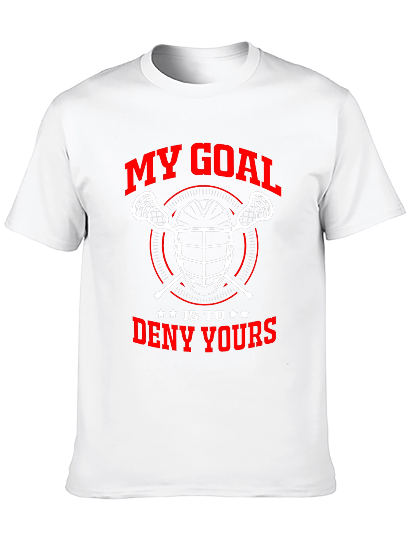 Black Lacrosse Goalie T-Shirt - My Goal is to Deny Yours view 10
