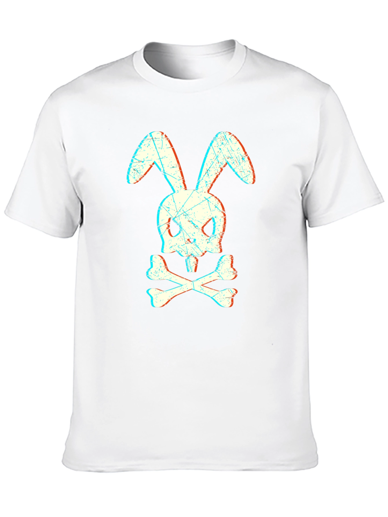 Black Skull Bunny Graphic T-Shirt - Edgy Streetwear view 10