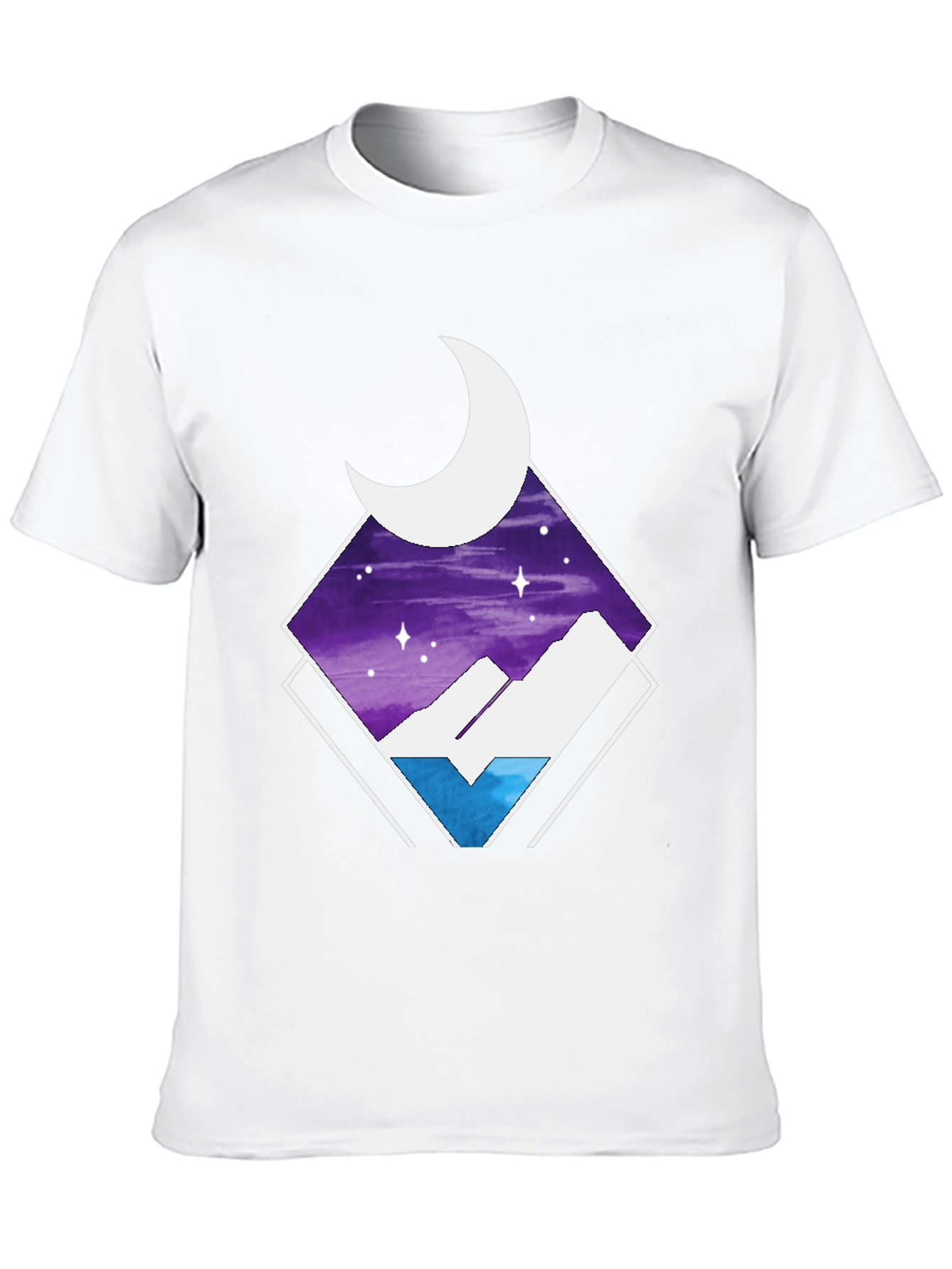 Black Night Sky Mountain T-Shirt view 10