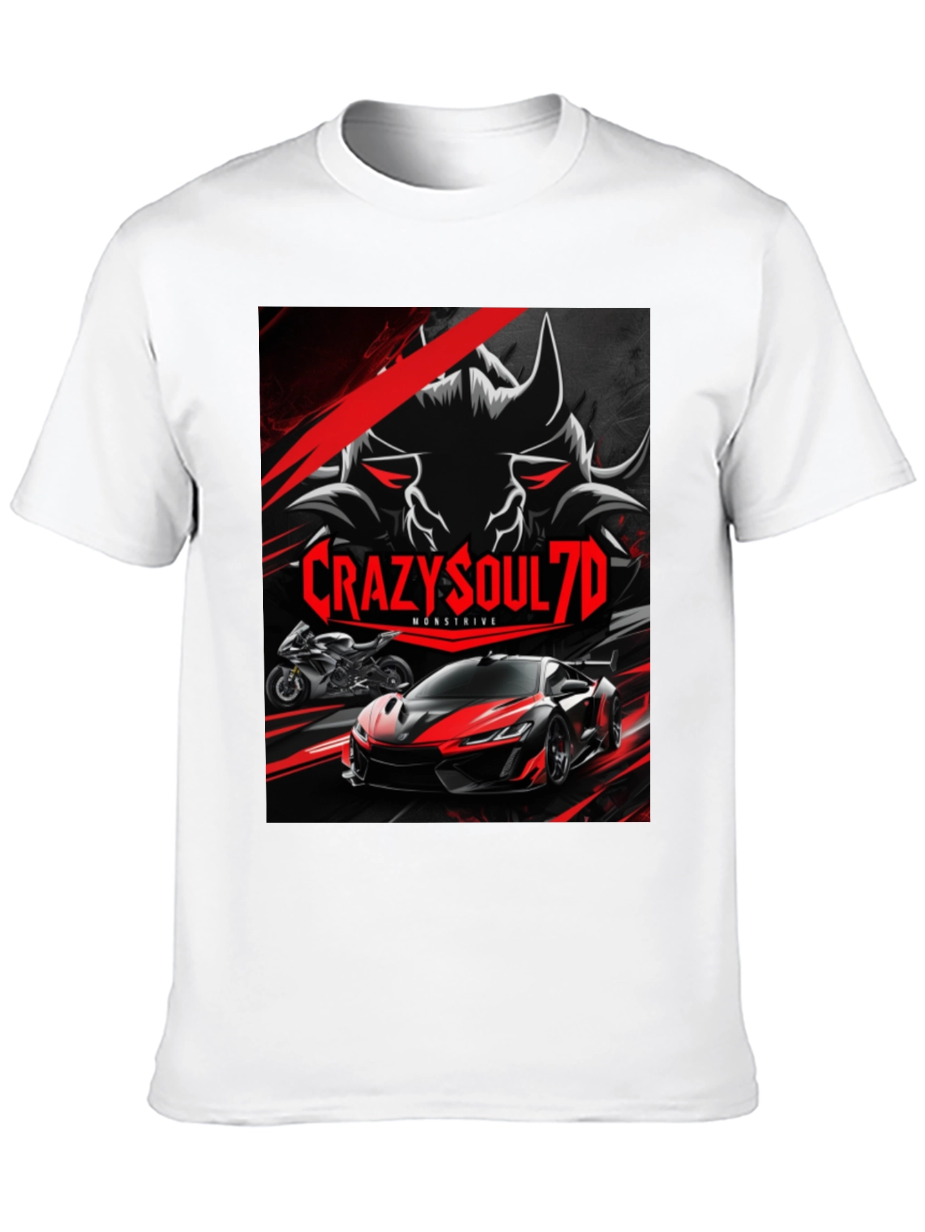 Black CrazySoul7D Monstrive Graphic T-Shirt view 10