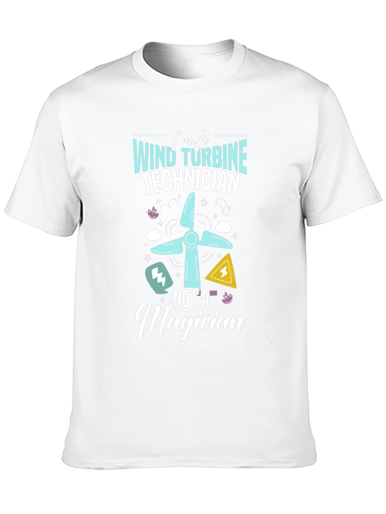 Black Wind Turbine Technician T-Shirt - Not a Magician view 10