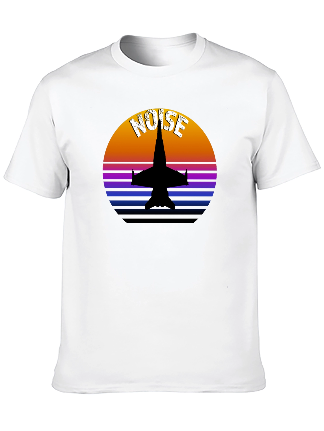 Black Retro Fighter Jet T-Shirt - Noise view 10