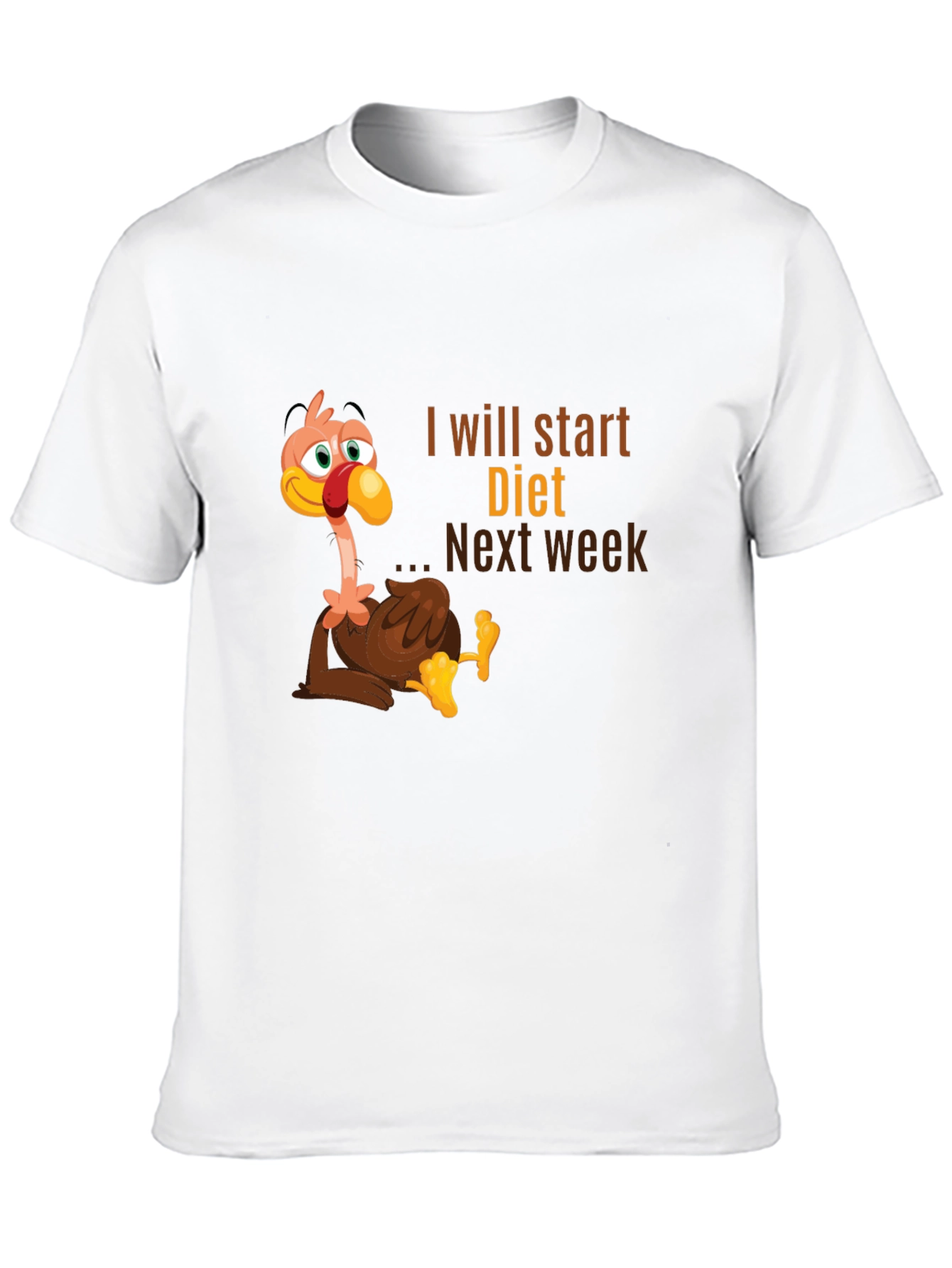 Black Funny Turkey Diet T-Shirt - Next Week view 10