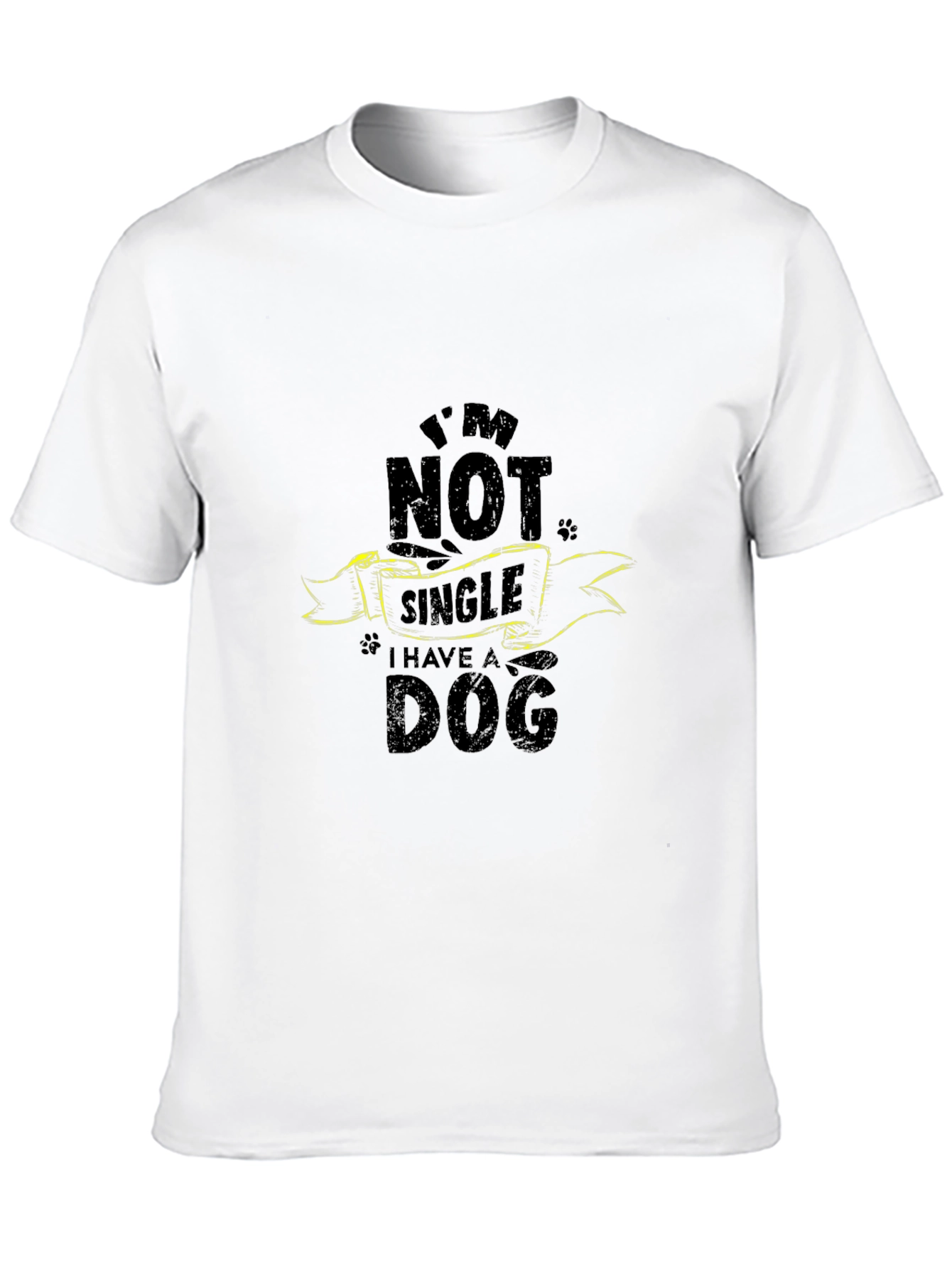 Black I'm Not Single I Have a Dog Black T-Shirt view 10