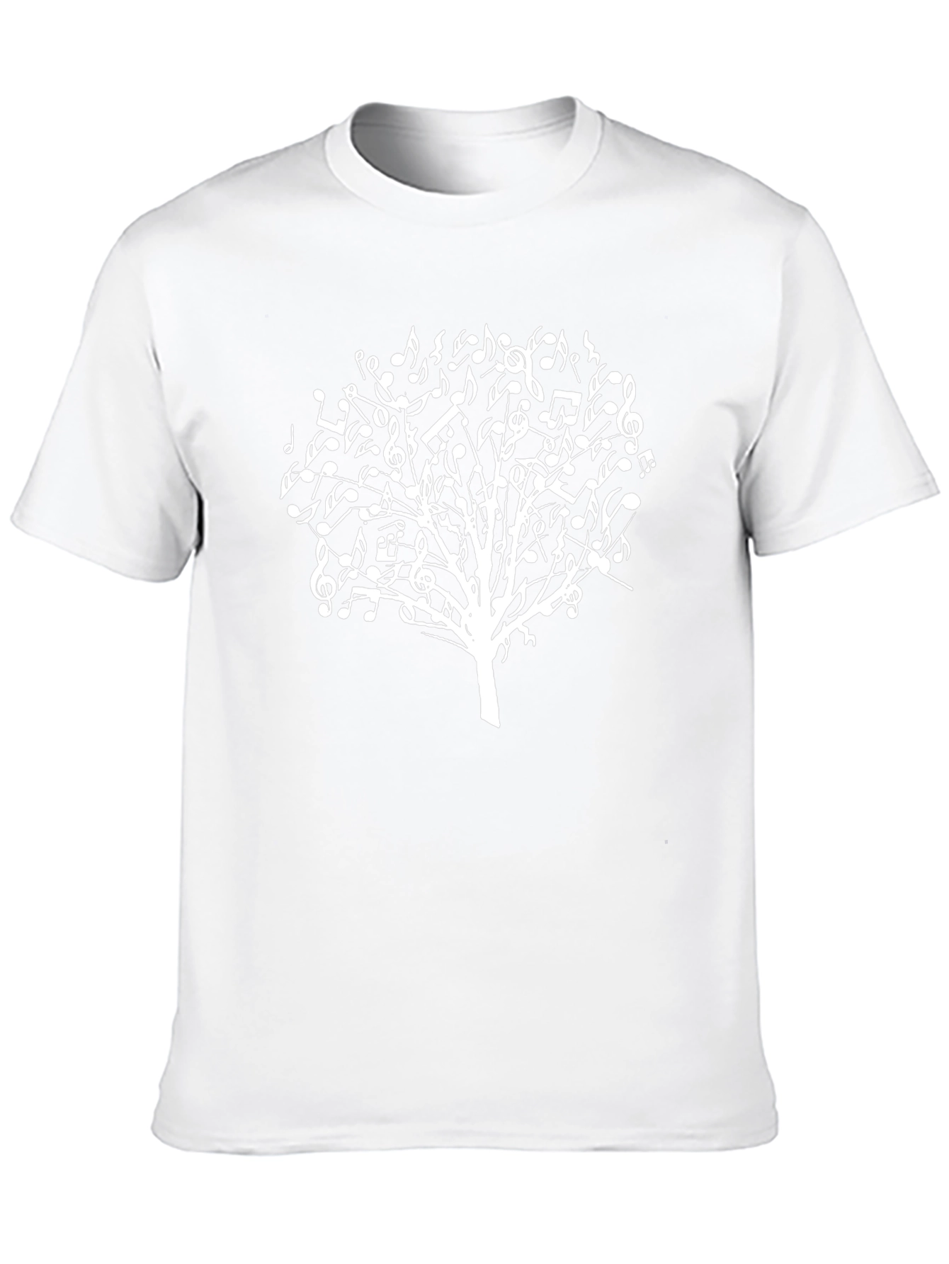 Black Music Note Tree Black T-Shirt view 10