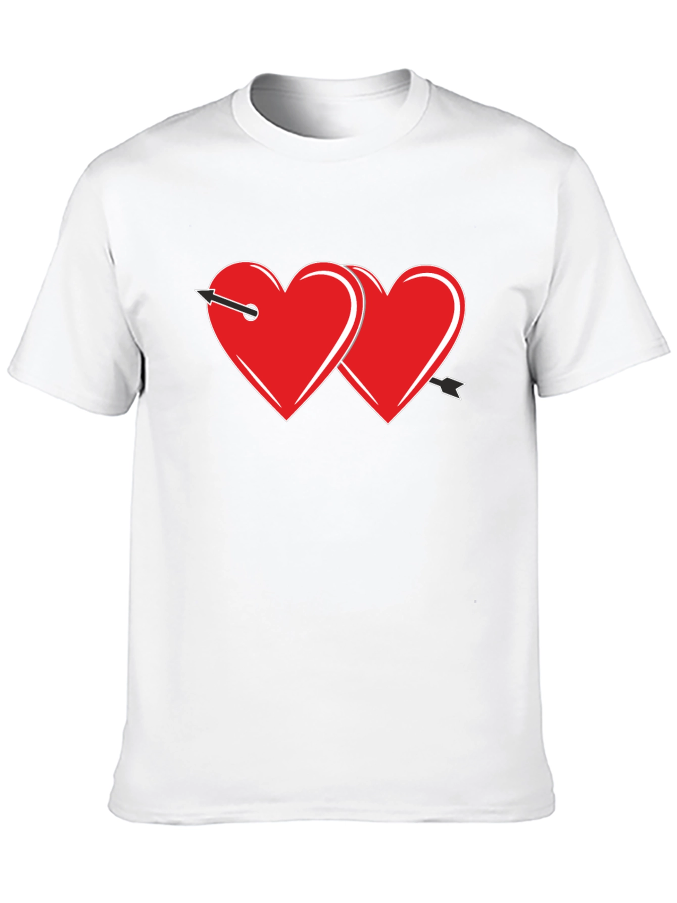 Black Heart Arrow Graphic Tee - Black Cotton Casual Shirt view 10