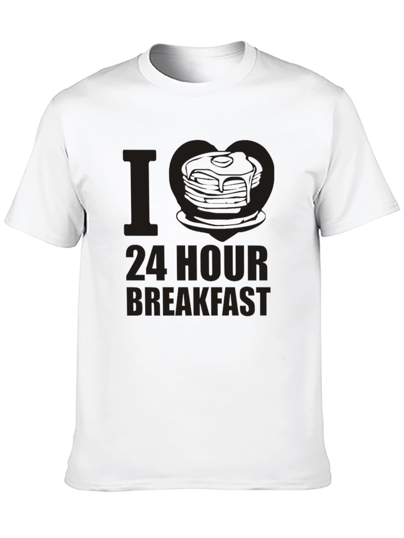 Black I Love 24 Hour Breakfast T-Shirt view 10