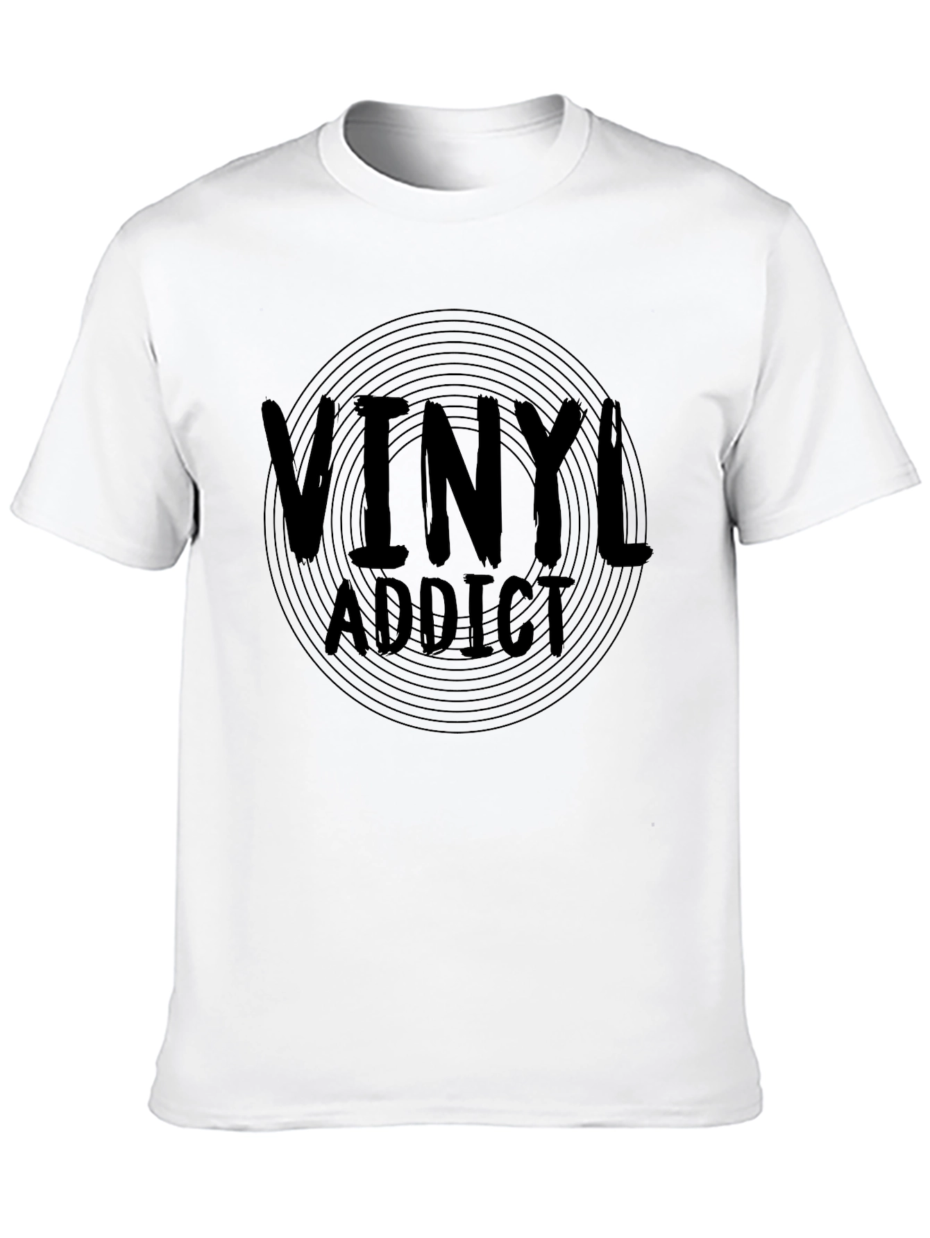 Black Vinyl Addict Graphic T-Shirt - Music Lover Tee view 10
