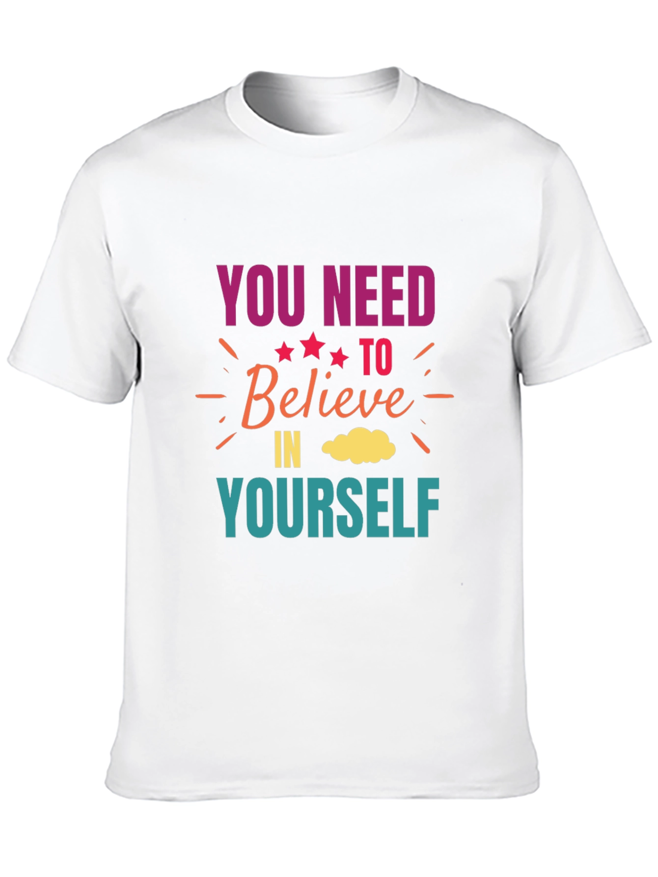 Black Motivational Graphic T-Shirt: Believe In Yourself view 10