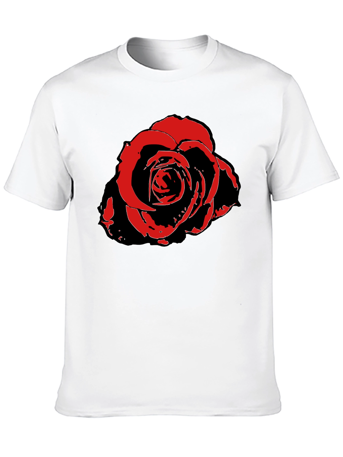 Black Bold Rose Graphic Tee - Stylish Men's Black T-Shirt view 10