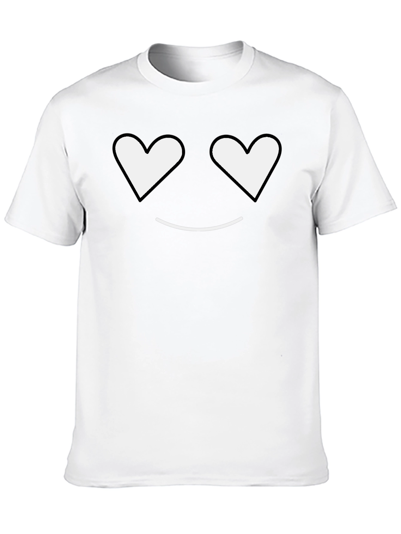 Black Heart Eyes Smiley Black T-Shirt view 10