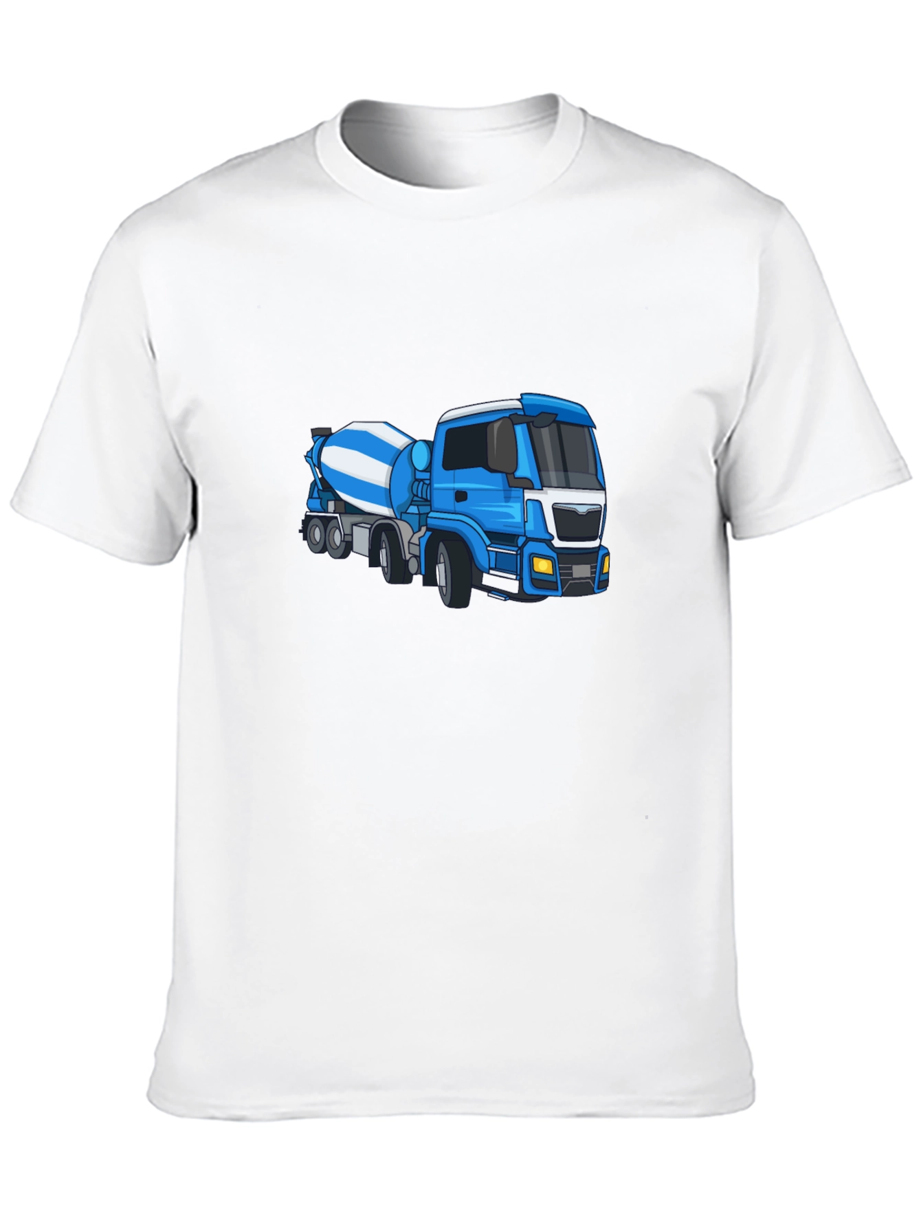 Black Black Tee with Blue Cement Mixer Truck Graphic view 10
