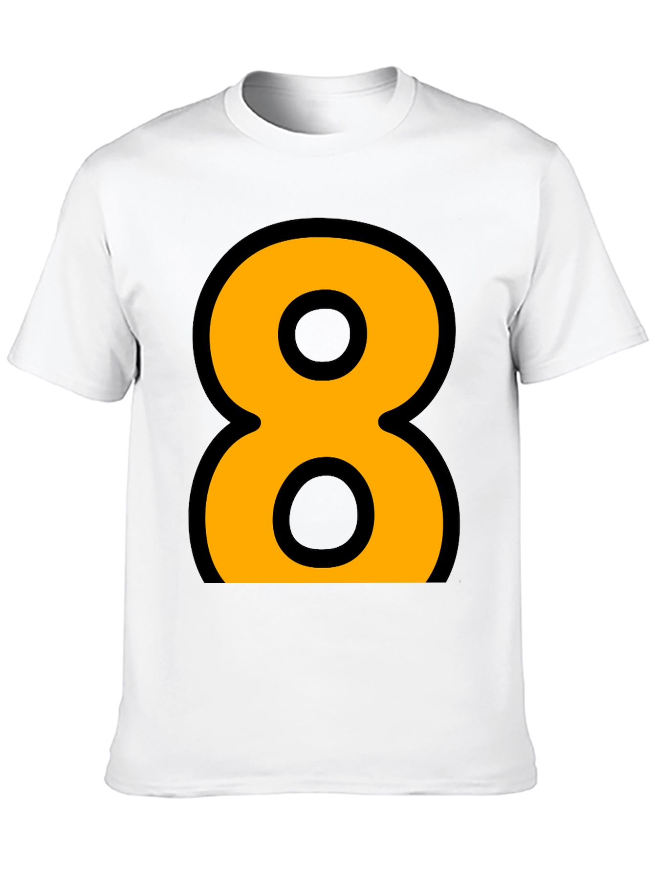 Black Bold Number 8 Graphic Tee - Black Cotton Blend view 10