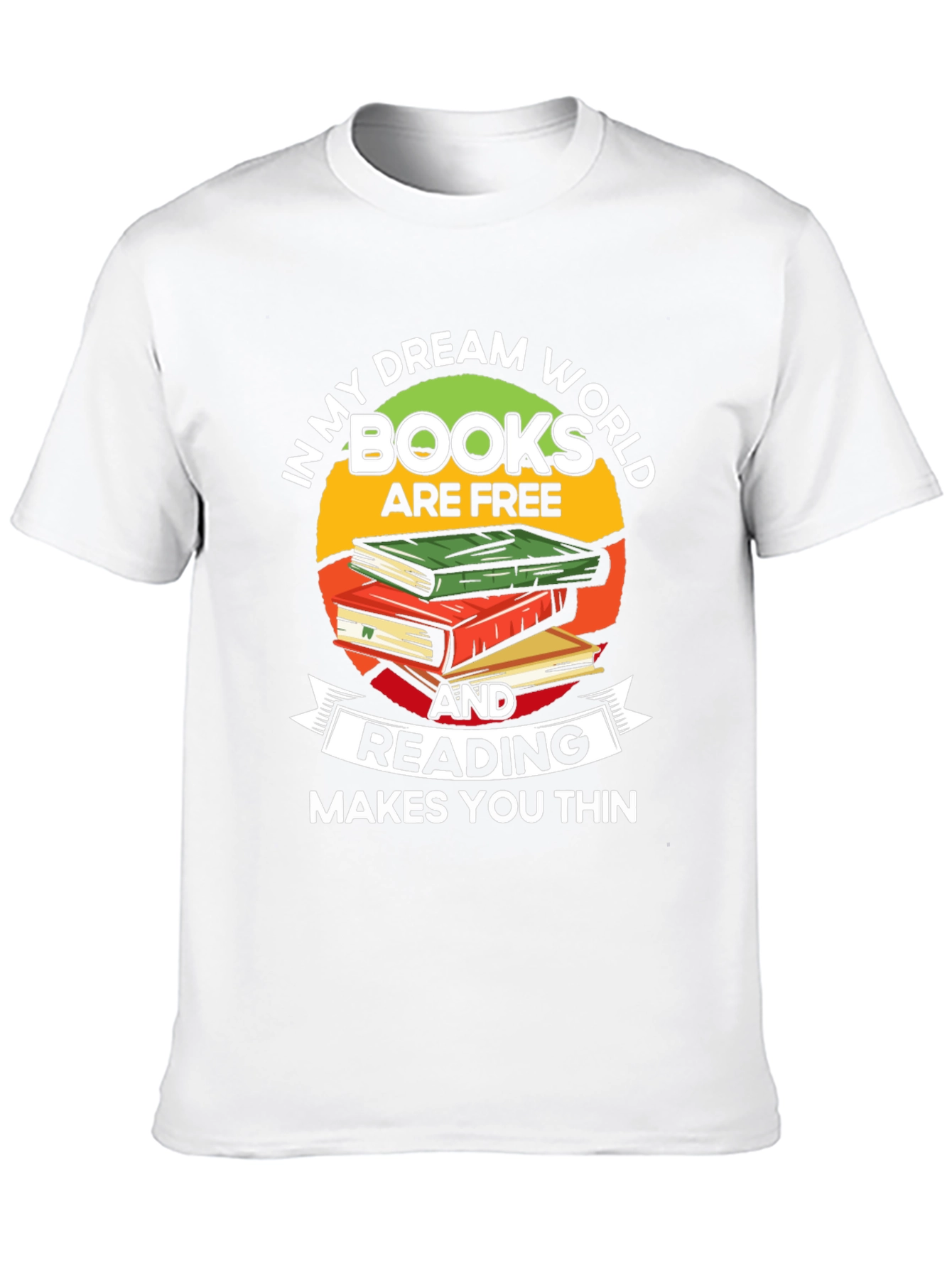 Black Book Lover T-Shirt: Reading Makes You Thin view 10
