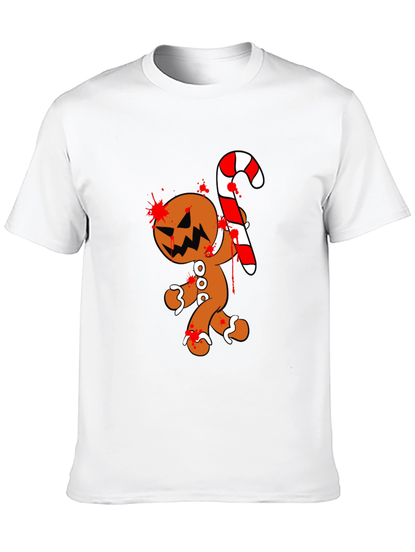 Black Bloody Gingerbread Horror Graphic Tee view 10