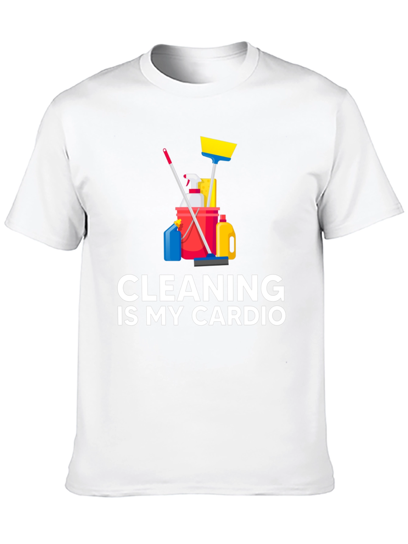 Black Cleaning Is My Cardio T-Shirt Funny Housework Design view 10