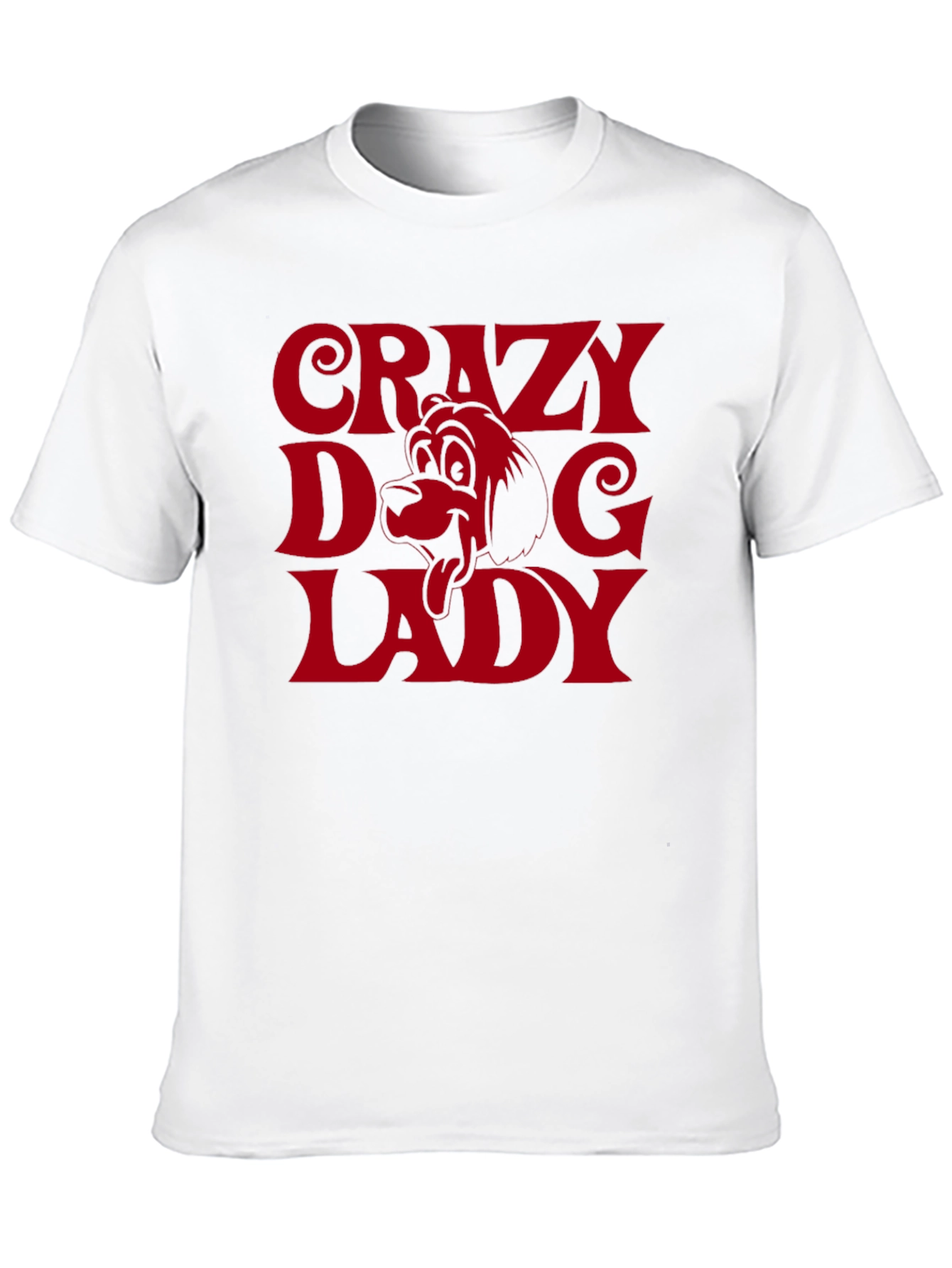 Black Crazy Dog Lady Graphic Tee - Novelty T-Shirt view 10