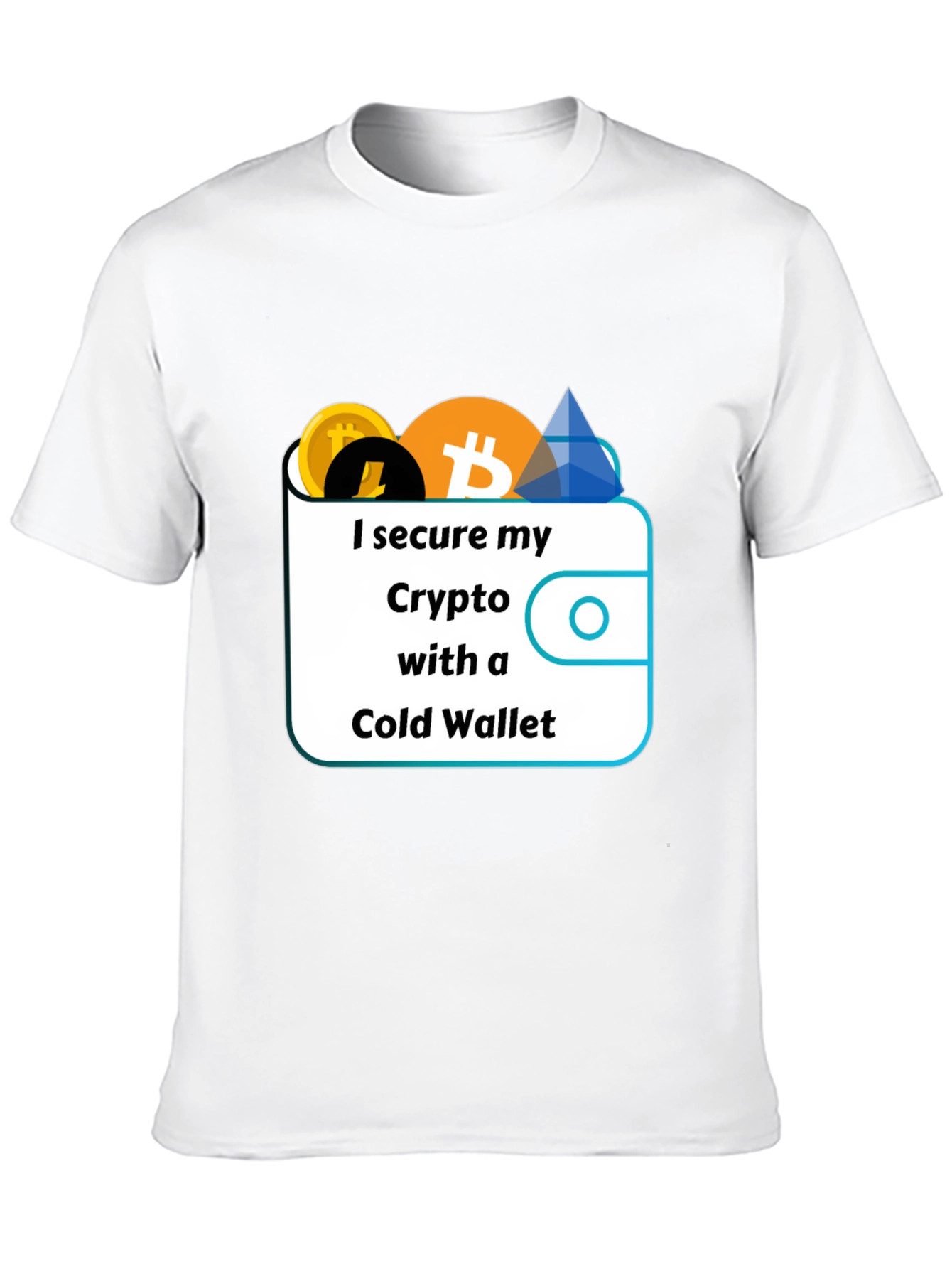 Black Secure Crypto Cold Wallet T-Shirt view 10