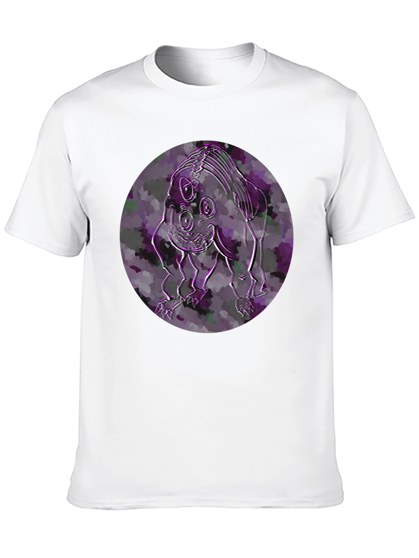 Black Abstract Creature Graphic T-Shirt - Modern Art Tee view 10