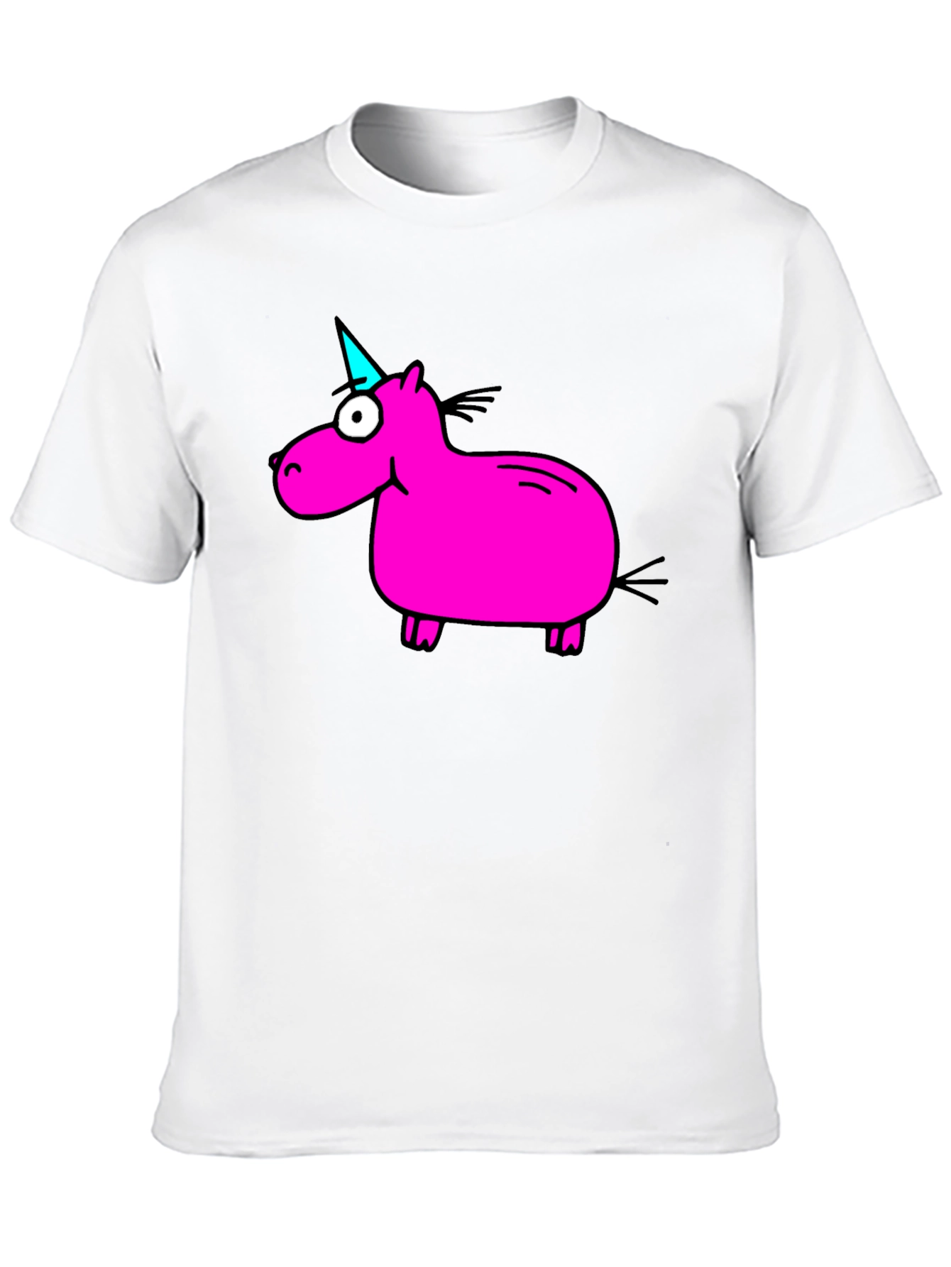 Black Funny Pink Unicorn Graphic T-Shirt - Black view 10
