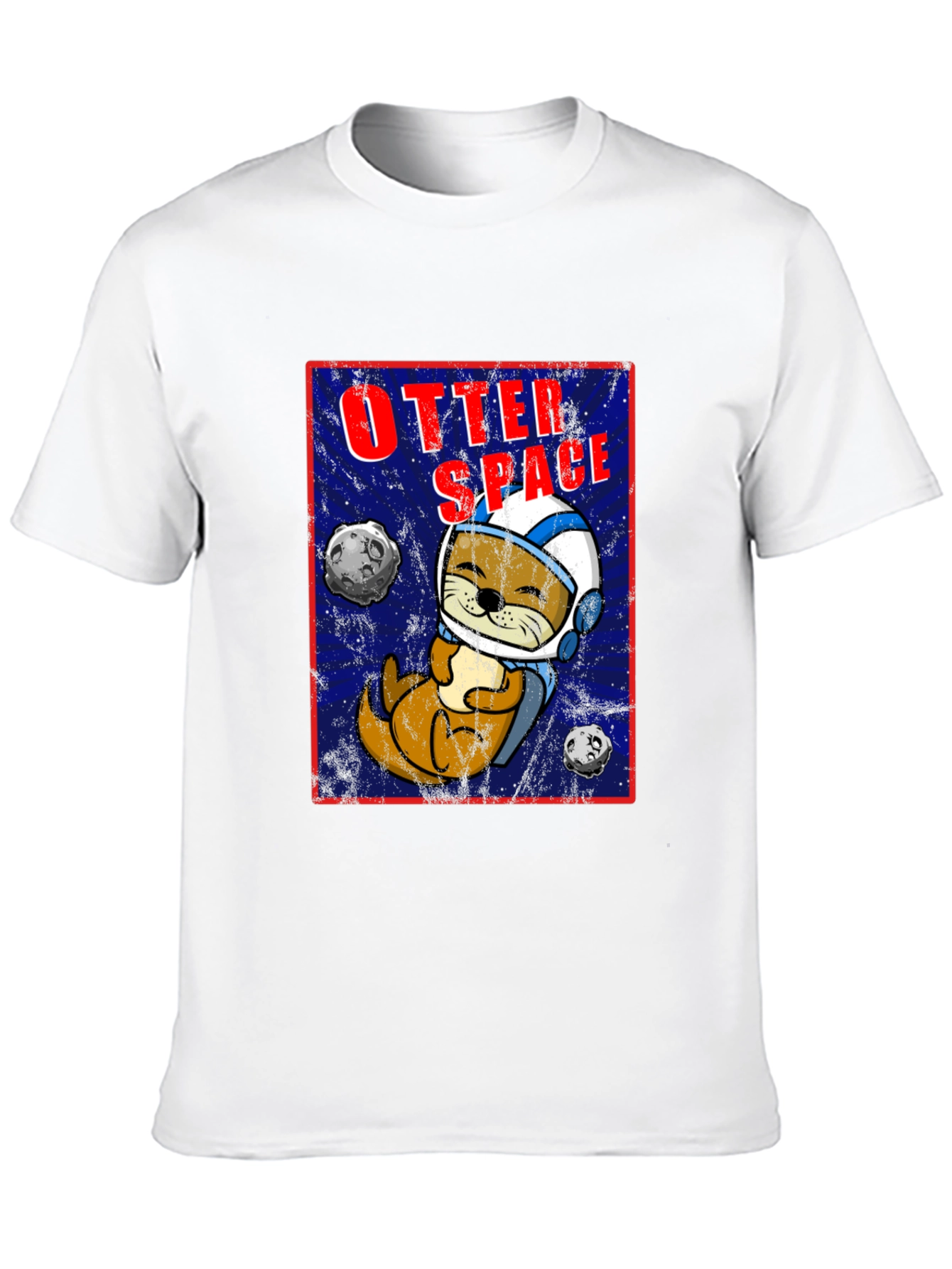 Black Otter Space Graphic T-Shirt - Funny Animal Tee view 10