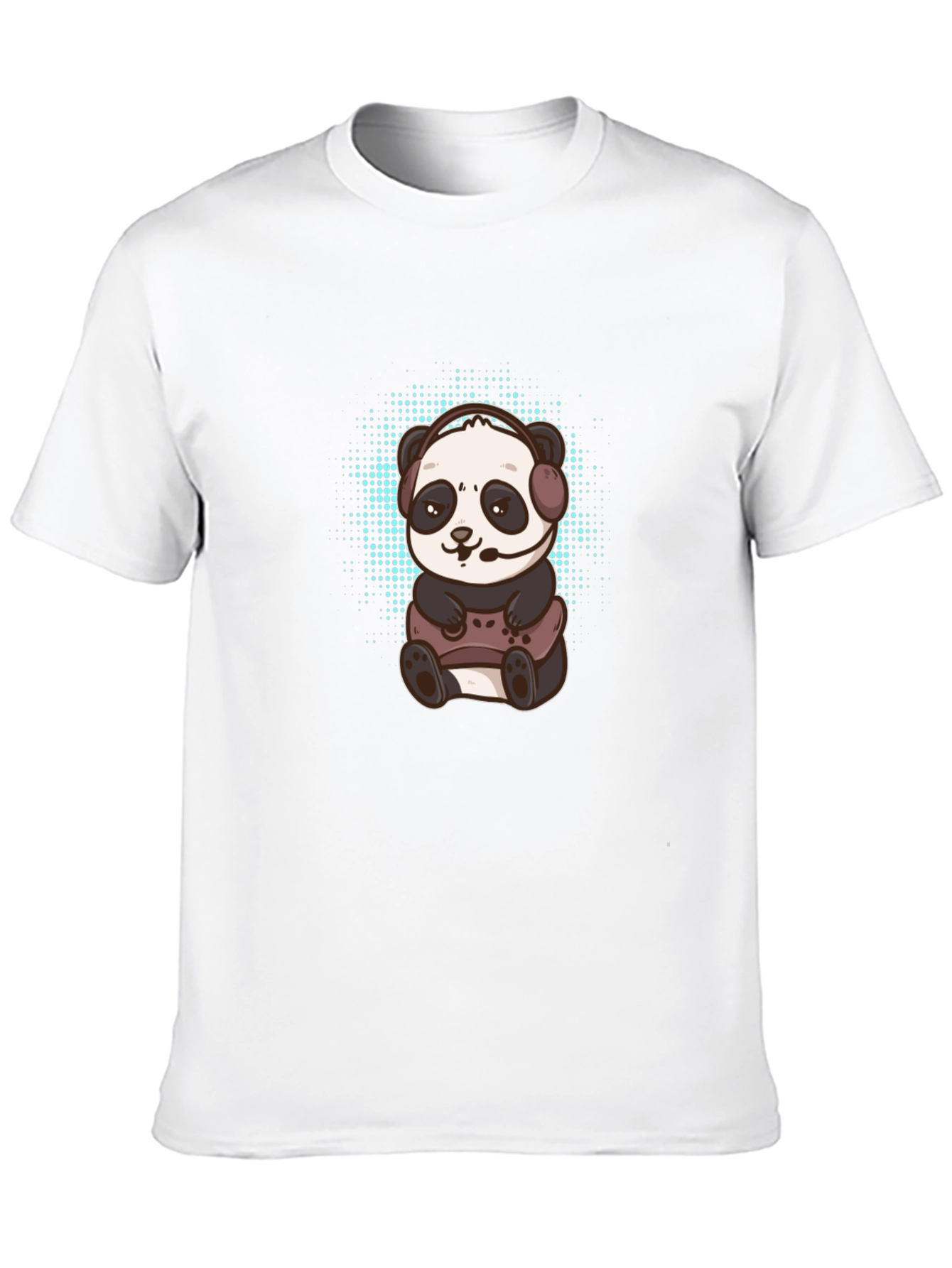 Black Gamer Panda Graphic Tee - Black Cotton T-Shirt view 10