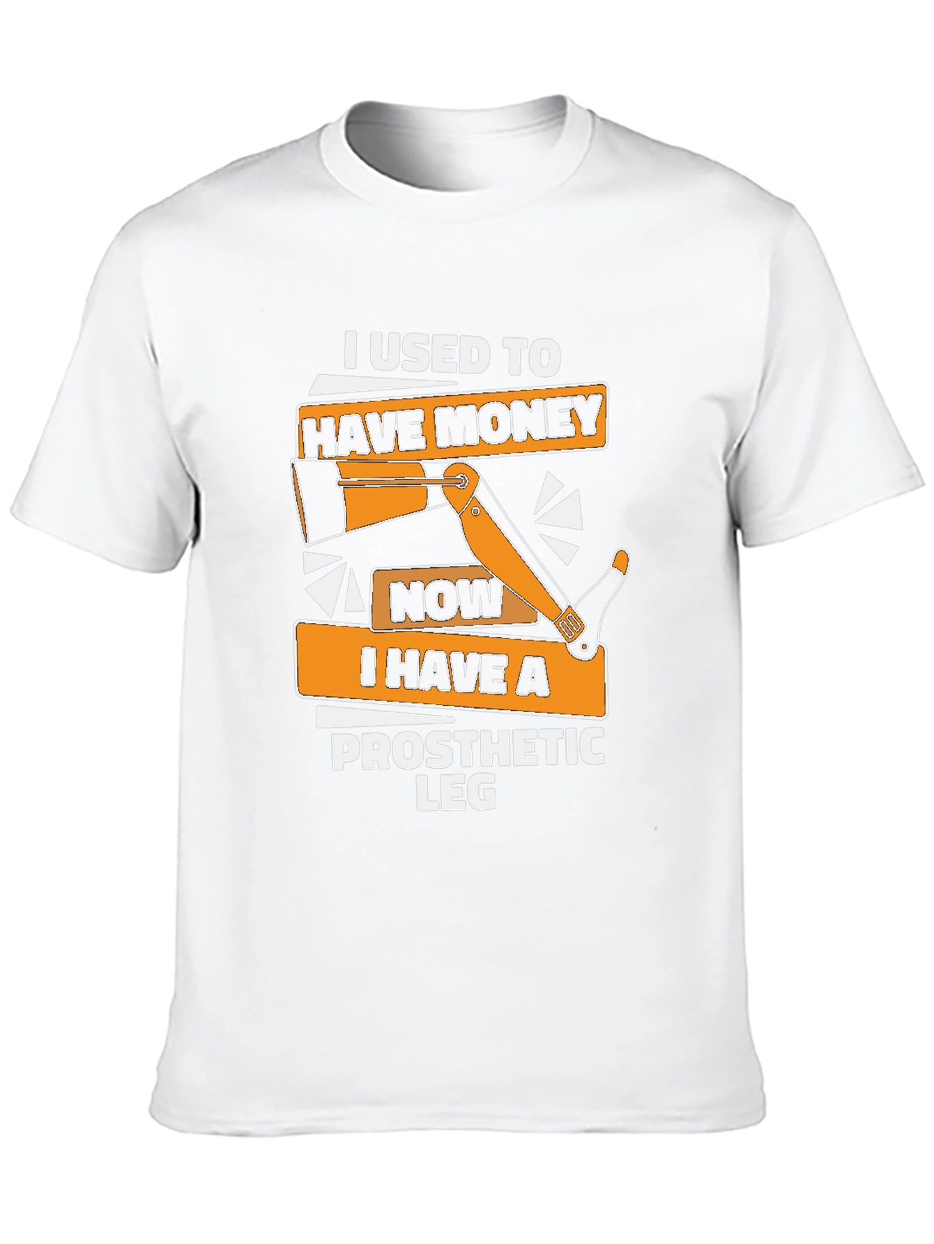 Black Funny Prosthetic Leg T-Shirt: "I Used to Have Money" view 10