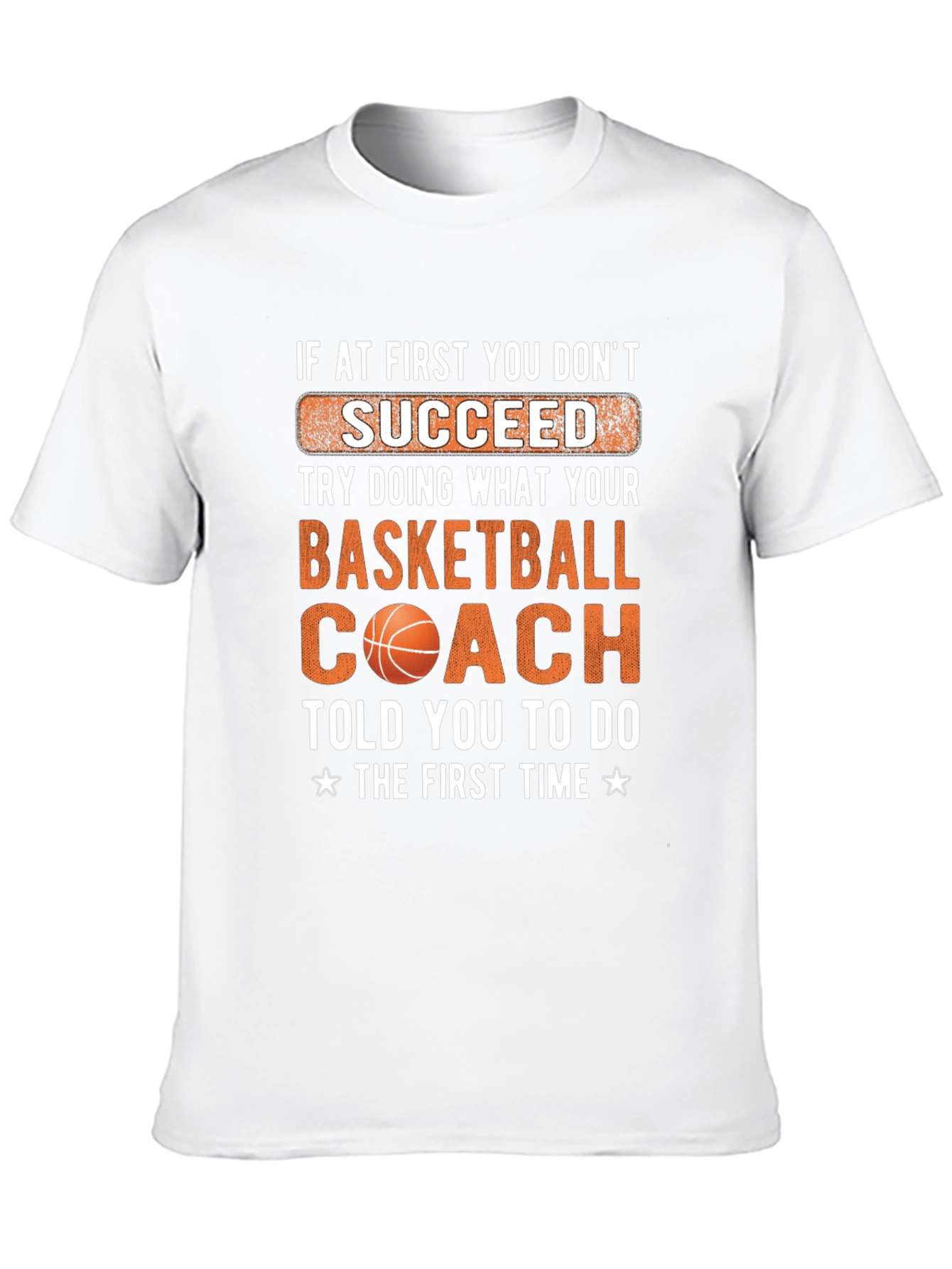 Black Basketball Coach T-Shirt - Succeed Graphic Tee view 10