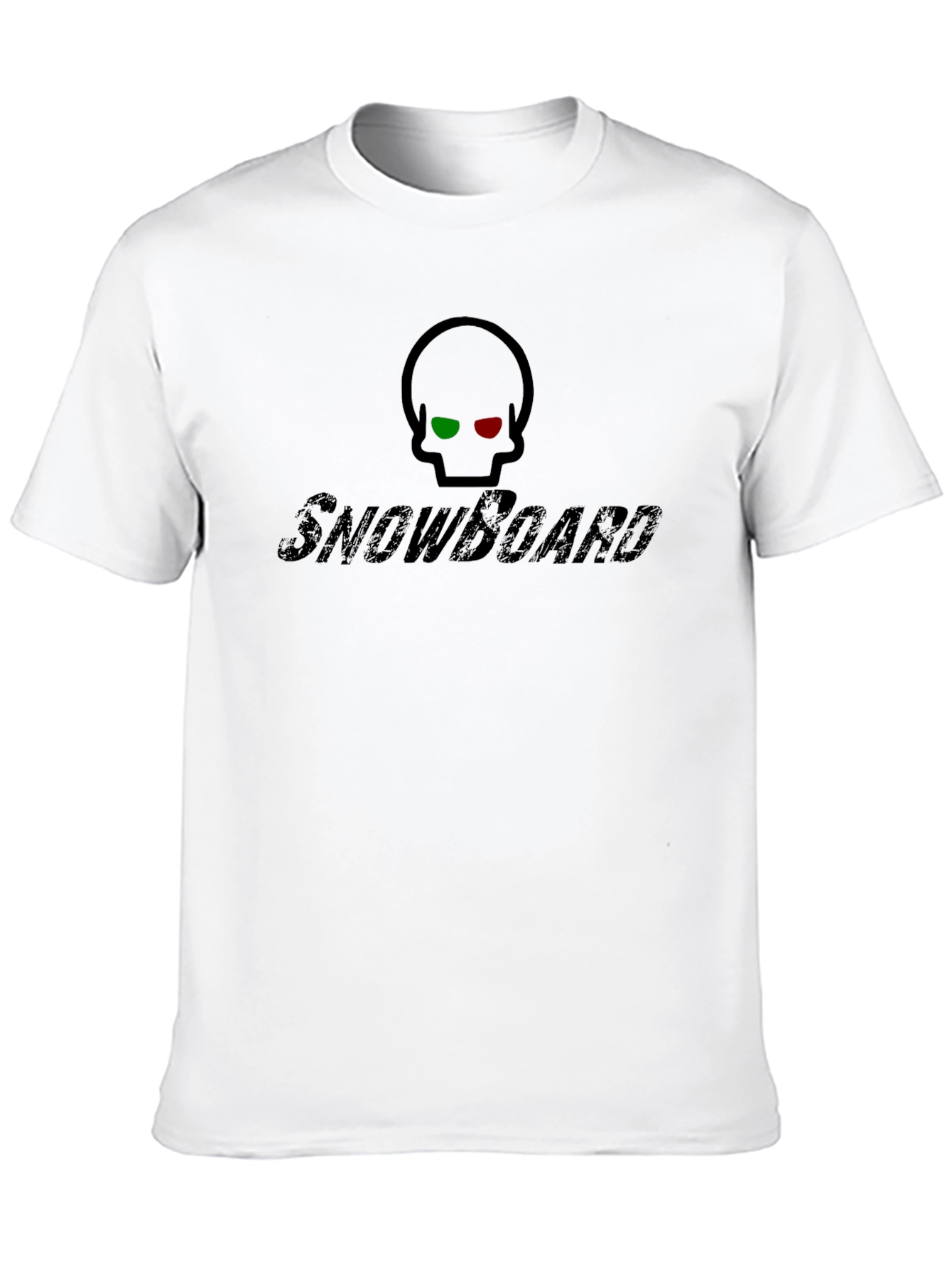 Black Snowboard Skull Graphic Black T-Shirt view 10