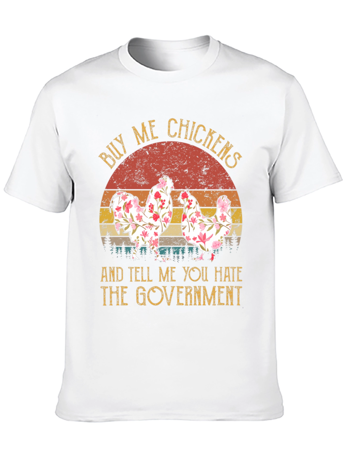 Black Buy Me Chickens Funny Graphic Tee view 10