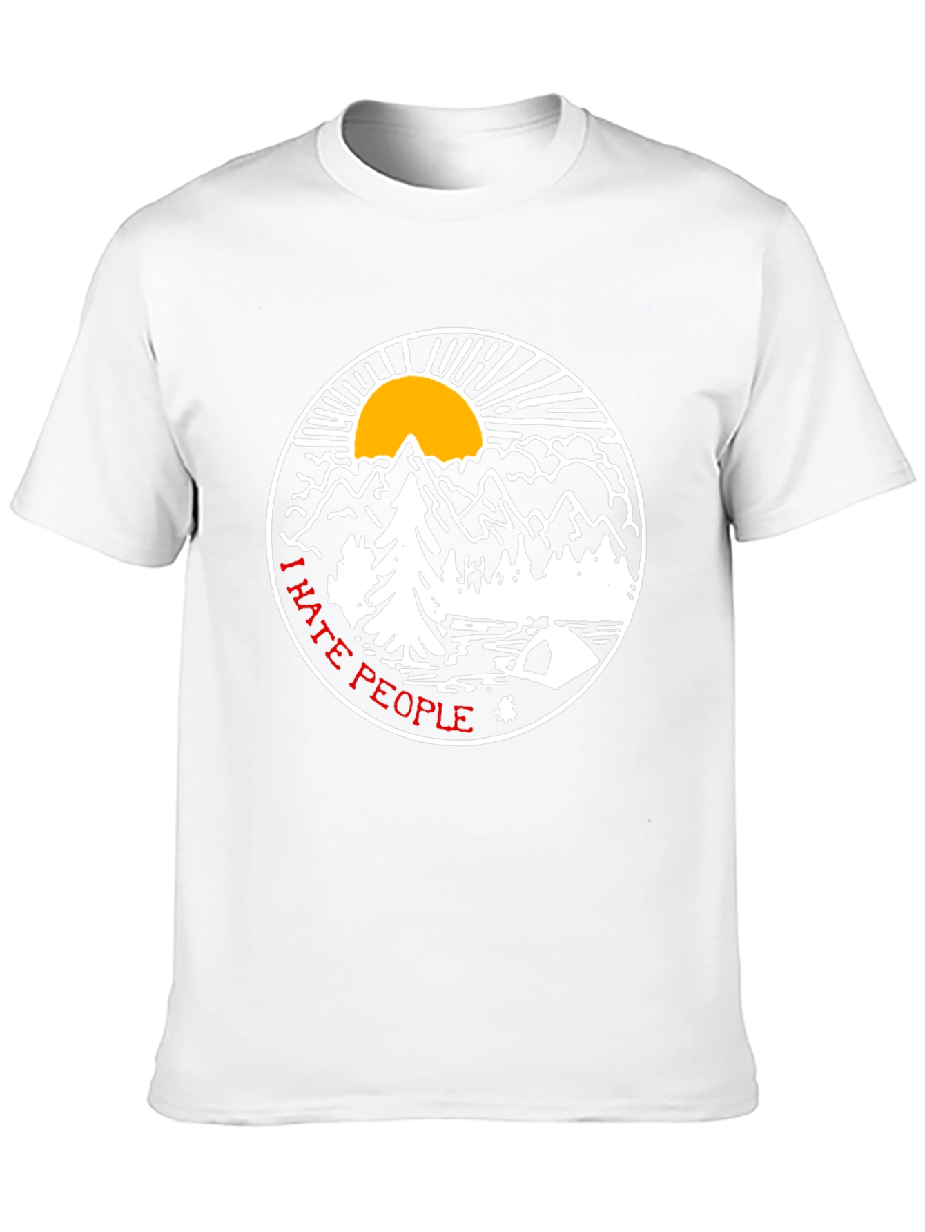 Black I Hate People T-Shirt - Outdoors Graphic Tee view 10