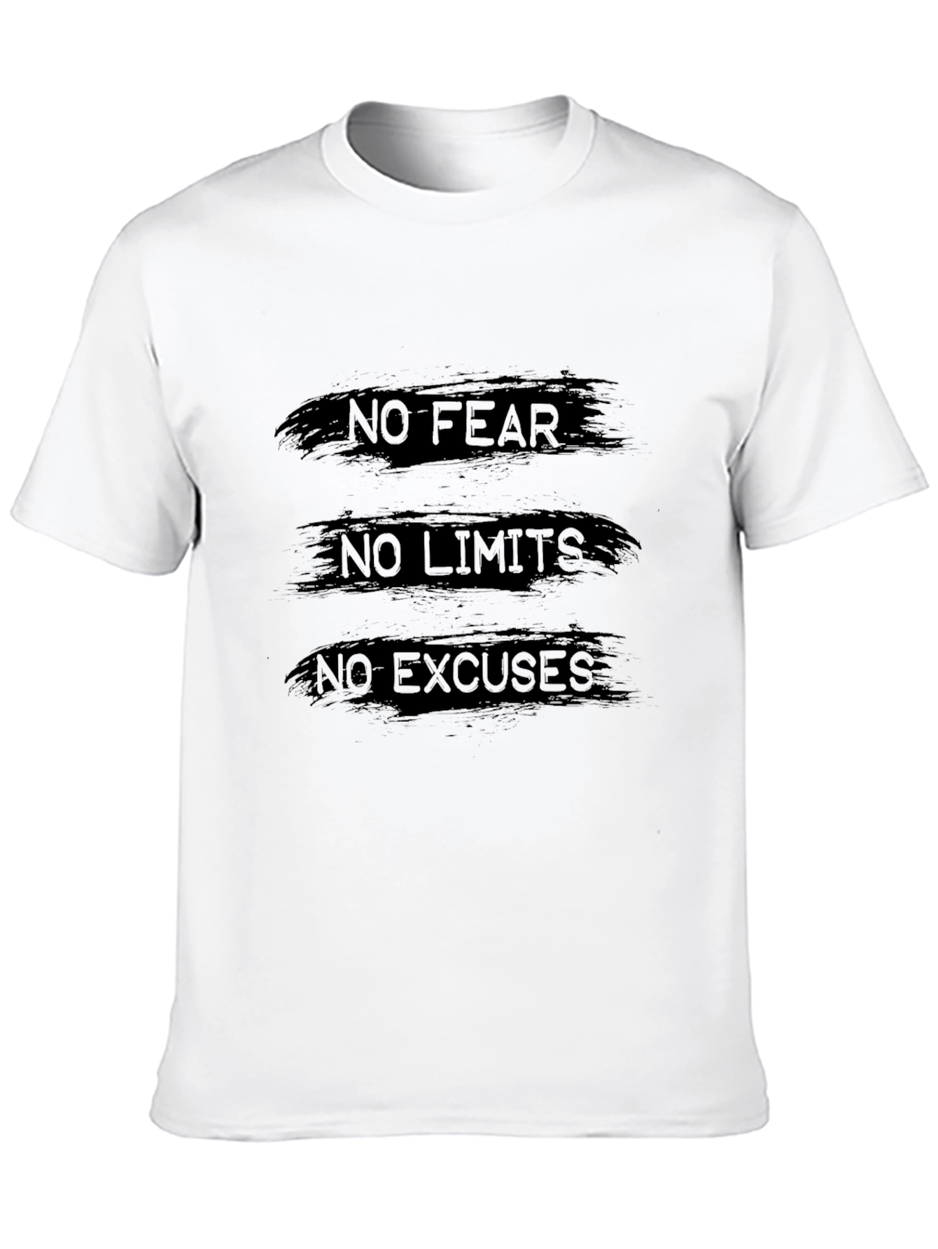 Black Motivational Black Tee: No Fear, No Limits, No Excuses view 10