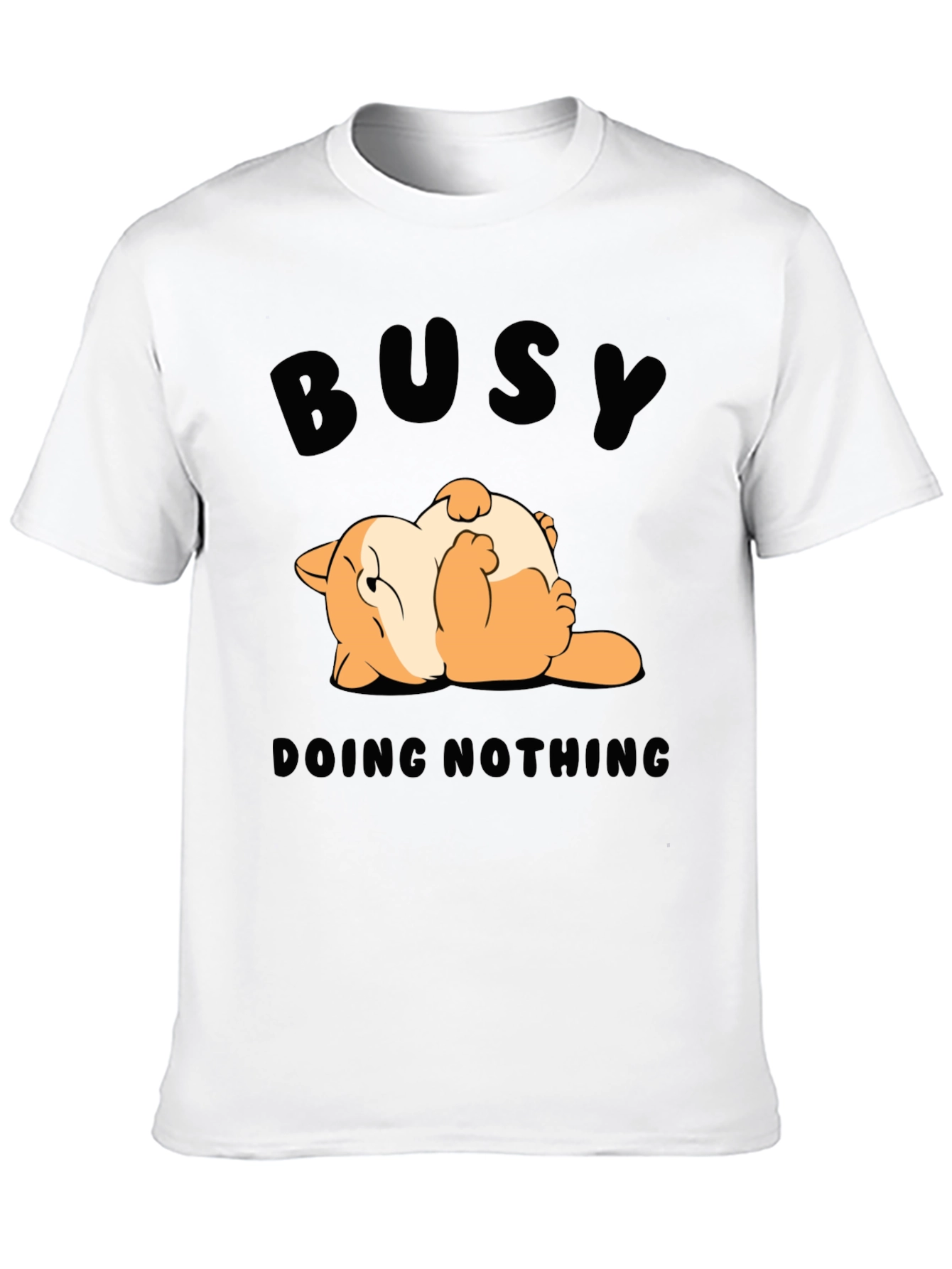 Black Busy Doing Nothing T-Shirt Funny Cat Design view 10