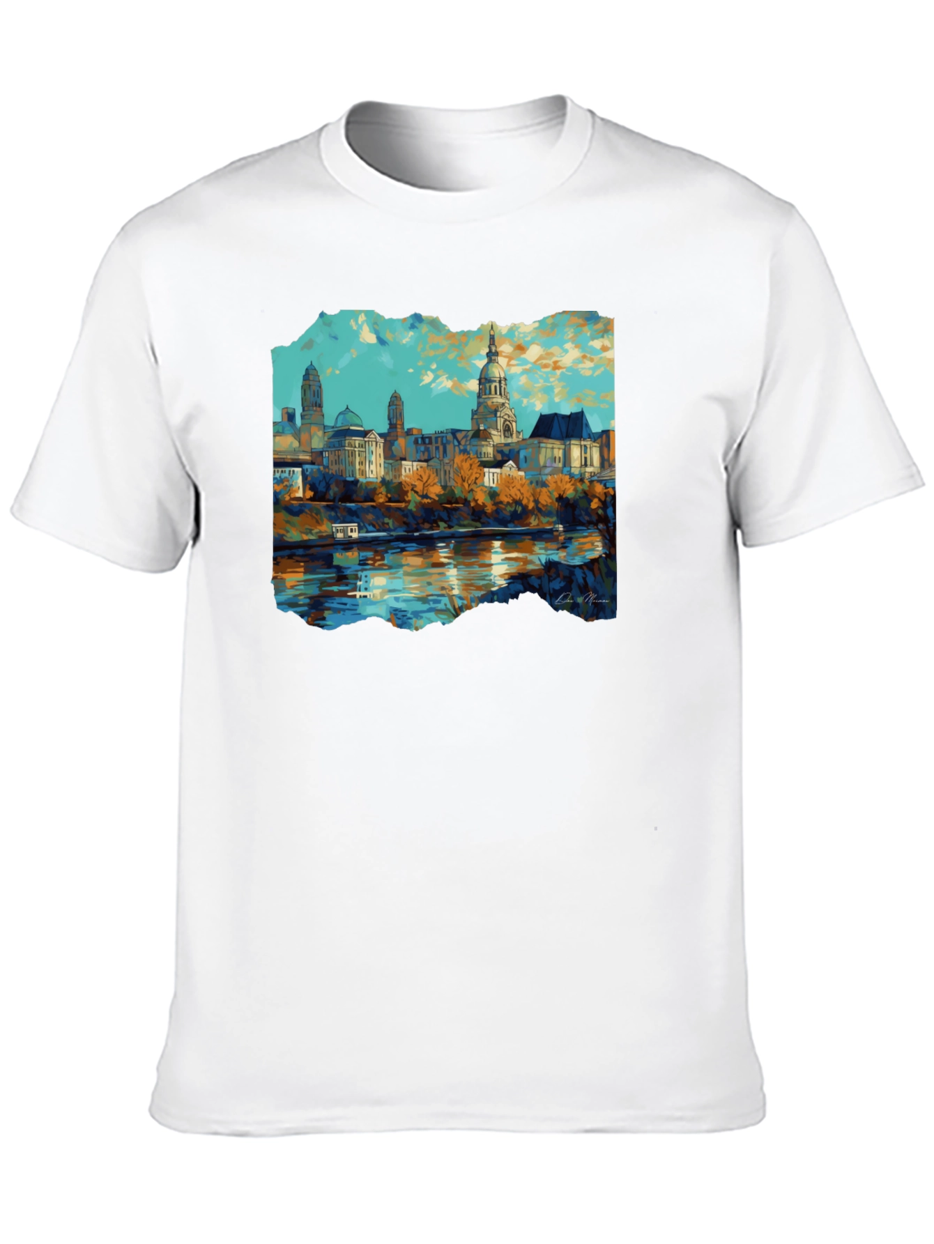 Black Cityscape Graphic Black T-Shirt view 10