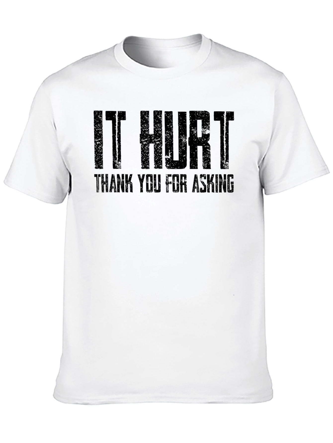 Black It Hurt Tee - Funny Casual Graphic T-Shirt for Men view 10