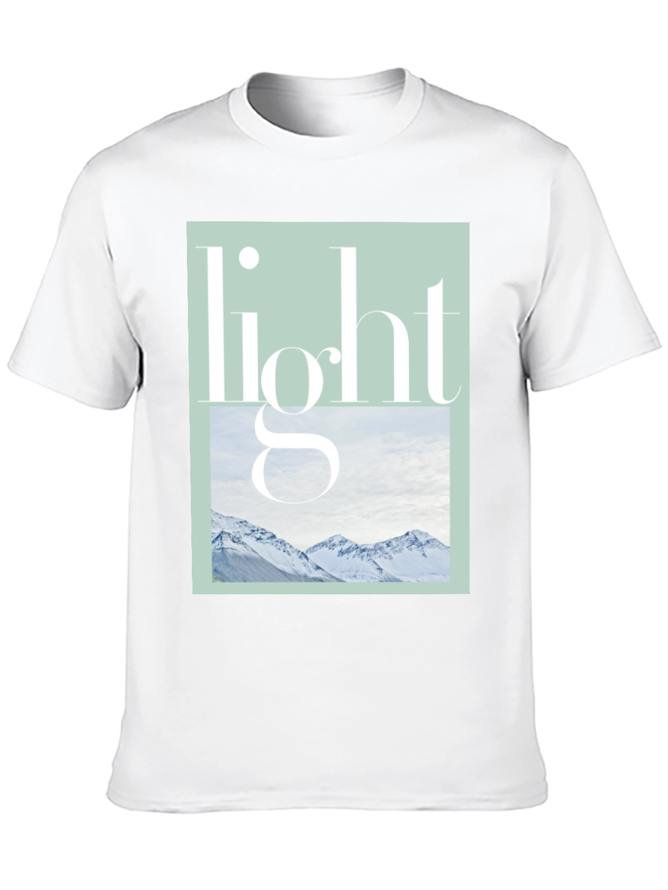 Black Modern "Light" Graphic Print Black T-Shirt view 10