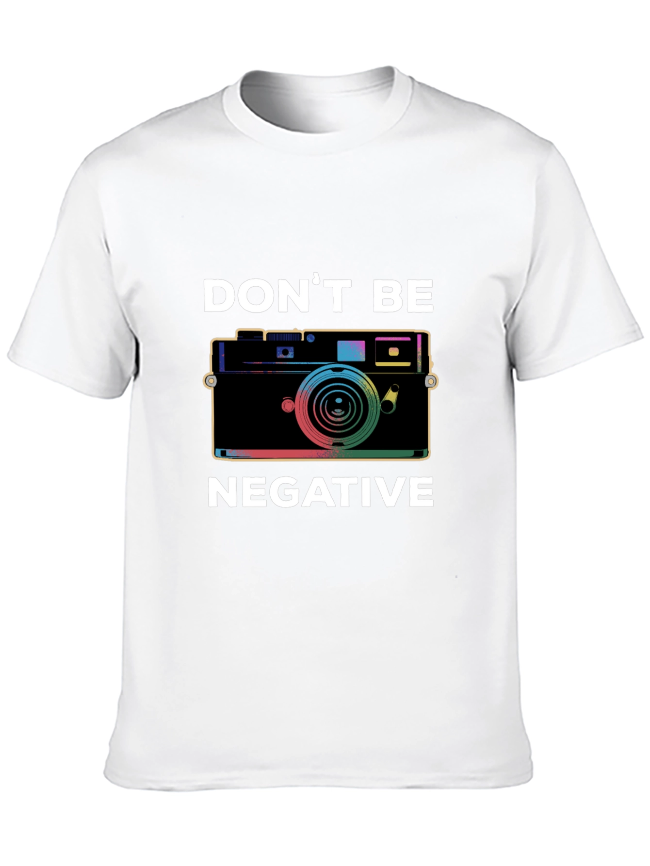 Black Don't Be Negative Camera Graphic T-Shirt view 10