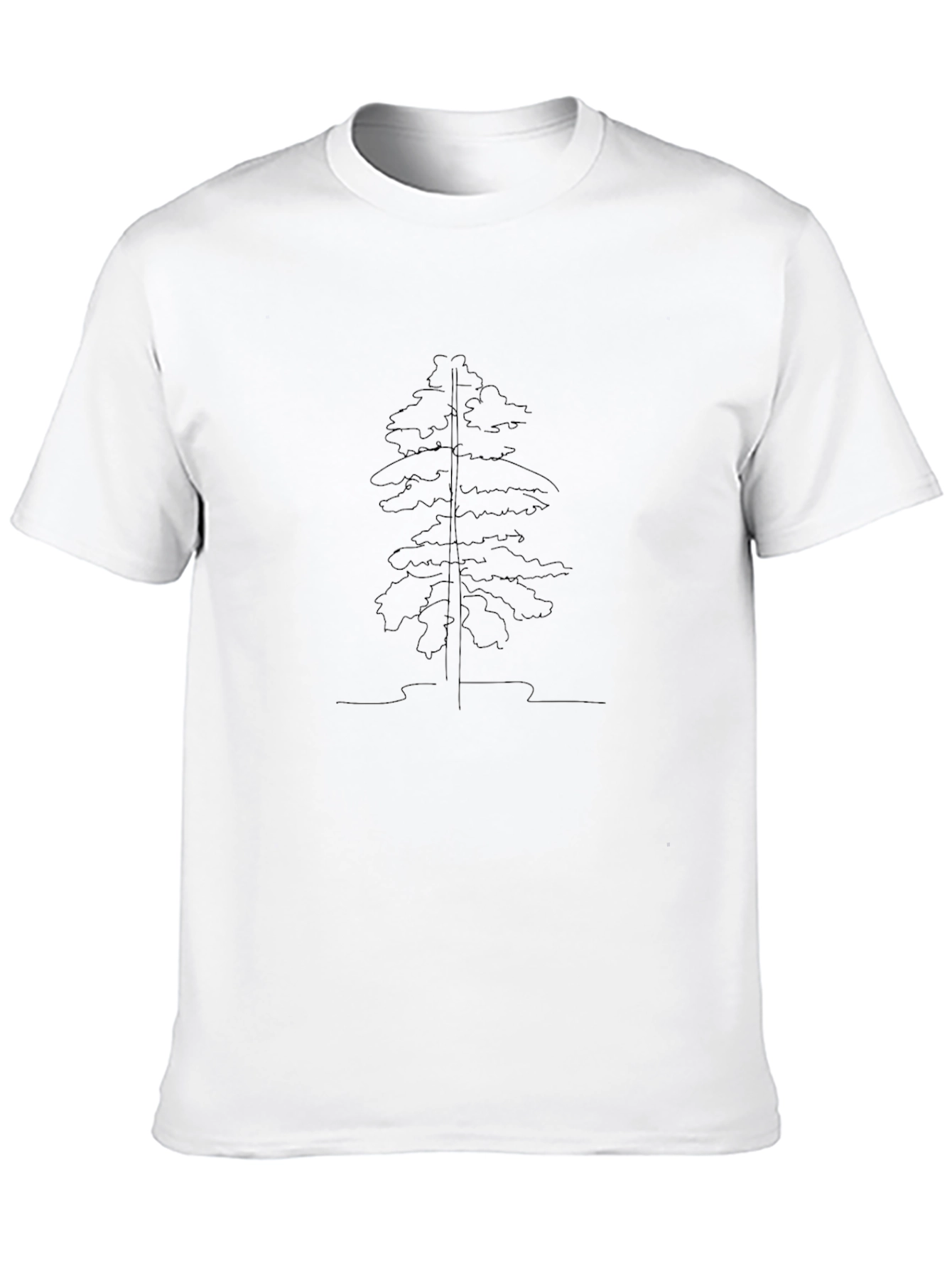 Black Minimalist Tree Graphic Tee - Black Cotton Casual Shirt view 10