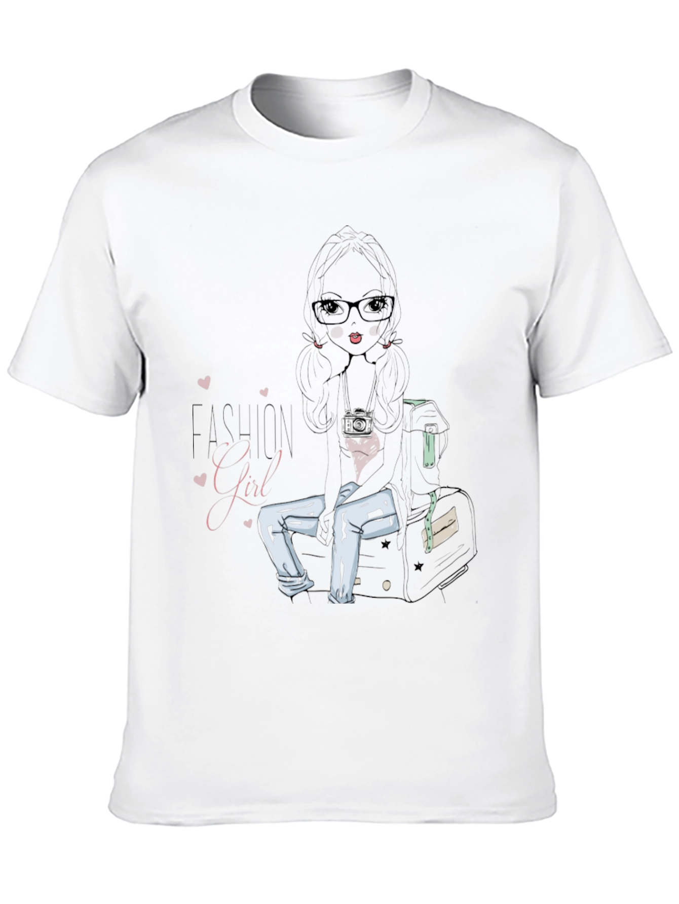 Black Fashion Girl Graphic Print T-Shirt view 10