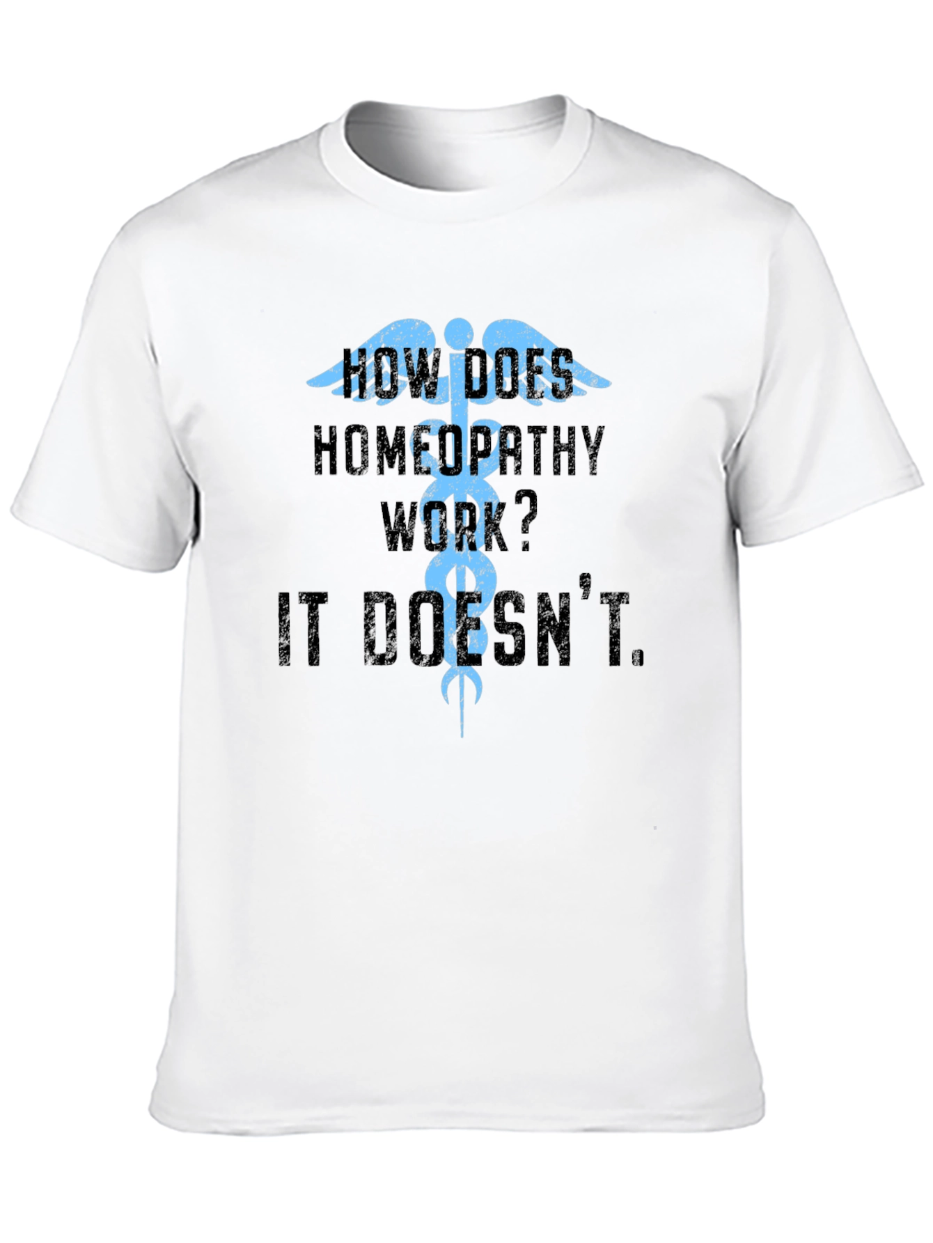 Black How Does Homeopathy Work? It Doesn't T-Shirt view 10