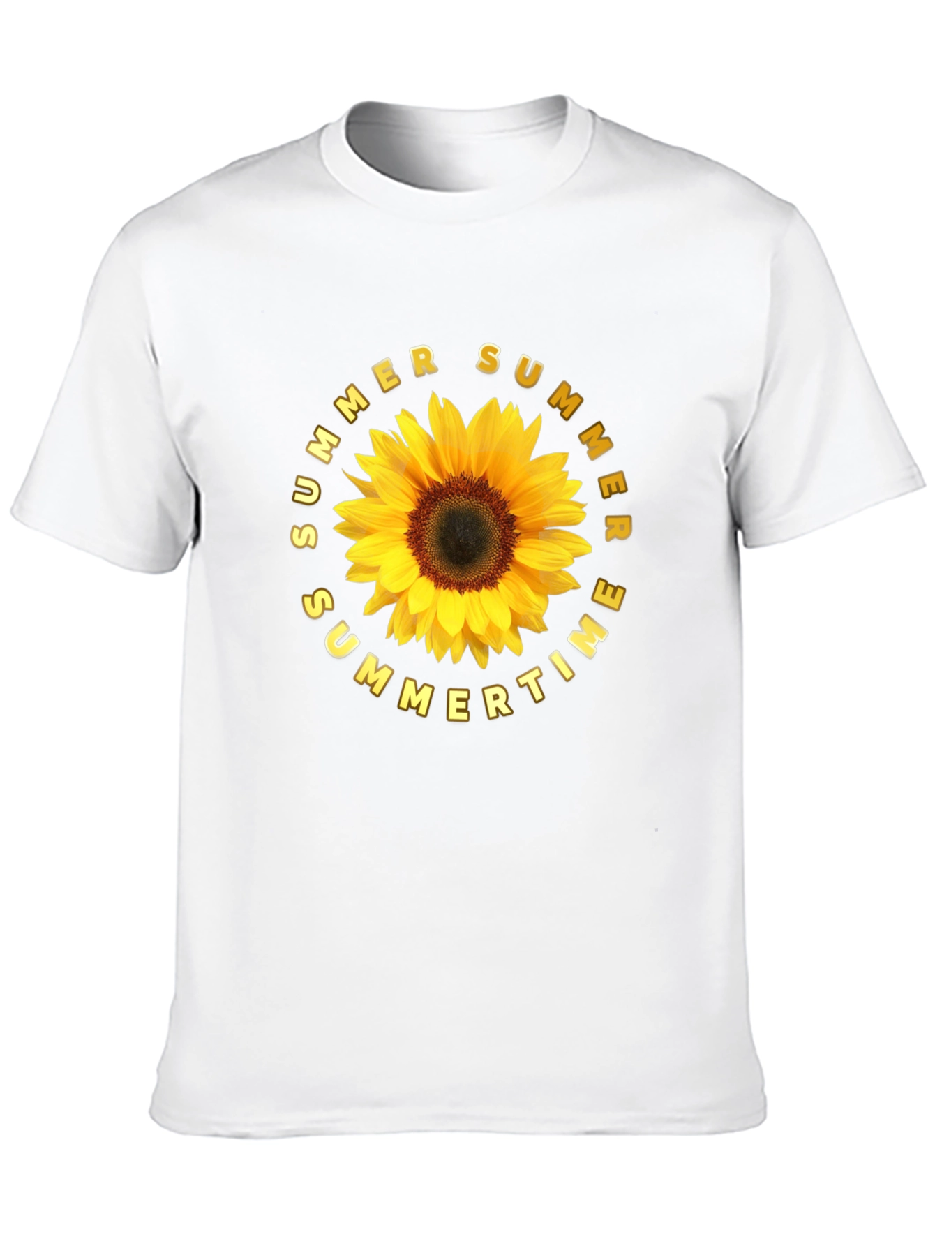 Black Summer Sunflower Graphic Tee - Black Unisex T-Shirt view 10