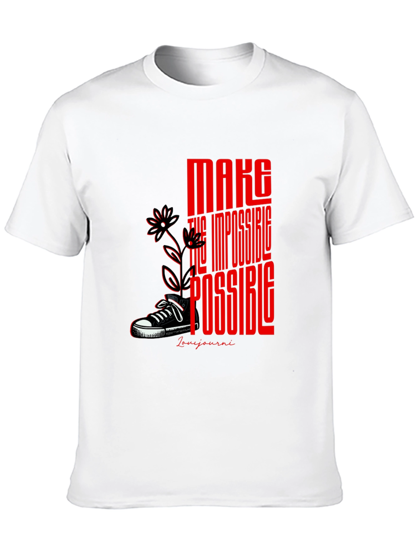 Black Make the Impossible Possible Graphic Tee view 10