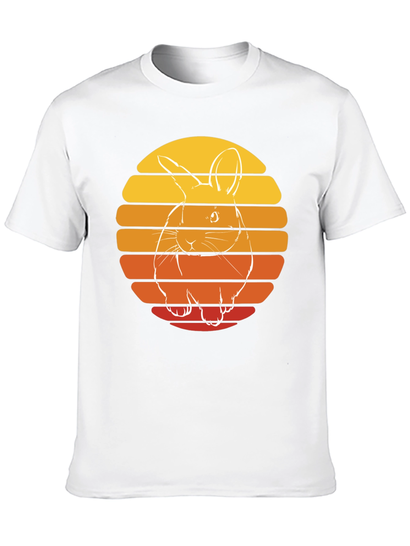 Black Retro Rabbit Sunset Graphic Tee - Black Cotton Blend view 10