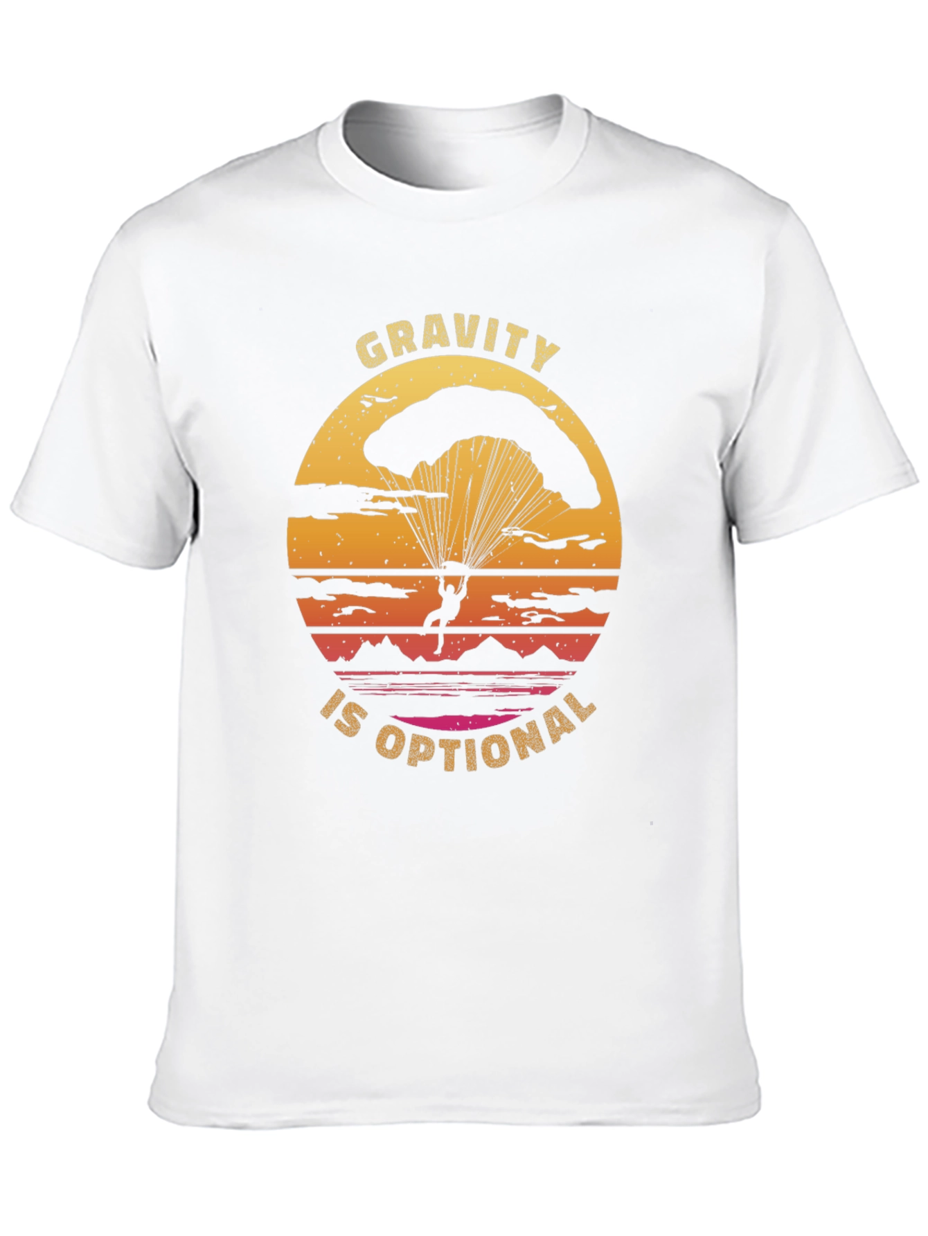 Black Gravity is Optional T-Shirt - Parachute Design view 10