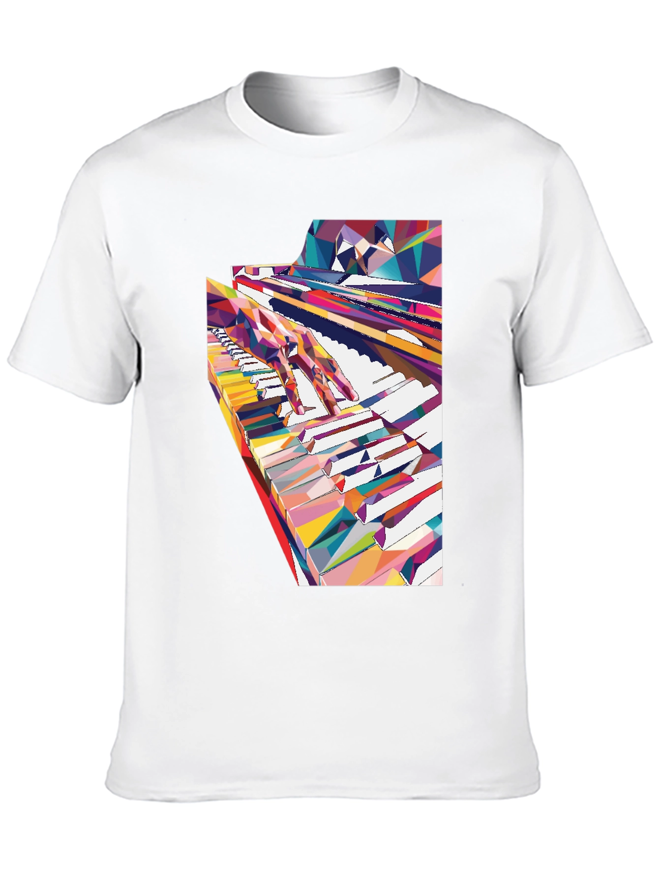 Black Abstract Piano Keys Graphic Tee - Music Lover Shirt view 10