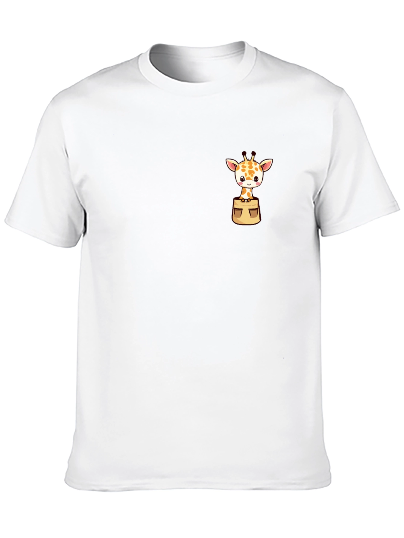 Black Giraffe Pocket T-Shirt - Cute Animal Tee view 10