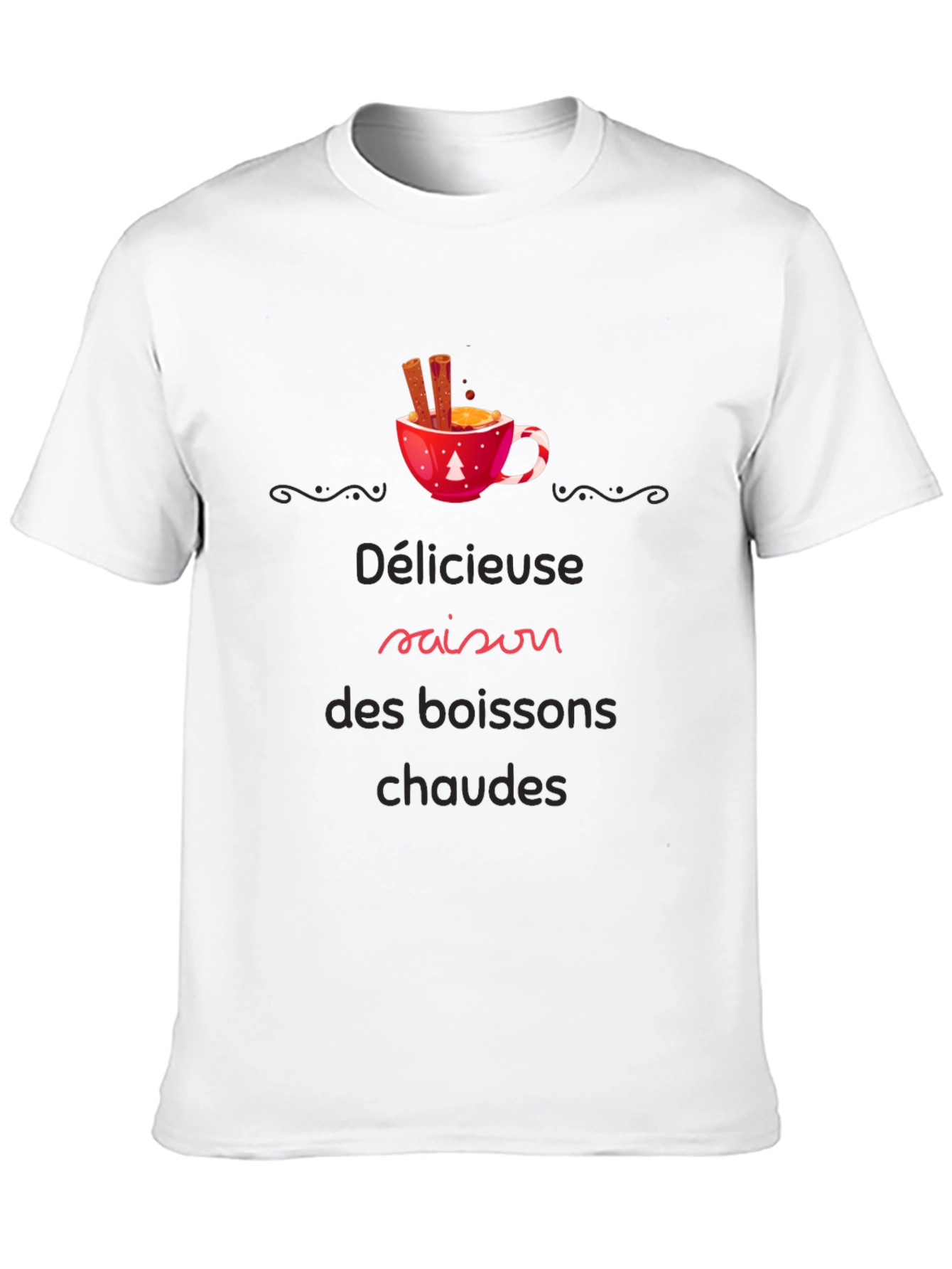 Black Festive Hot Drinks Season Black T-Shirt view 10