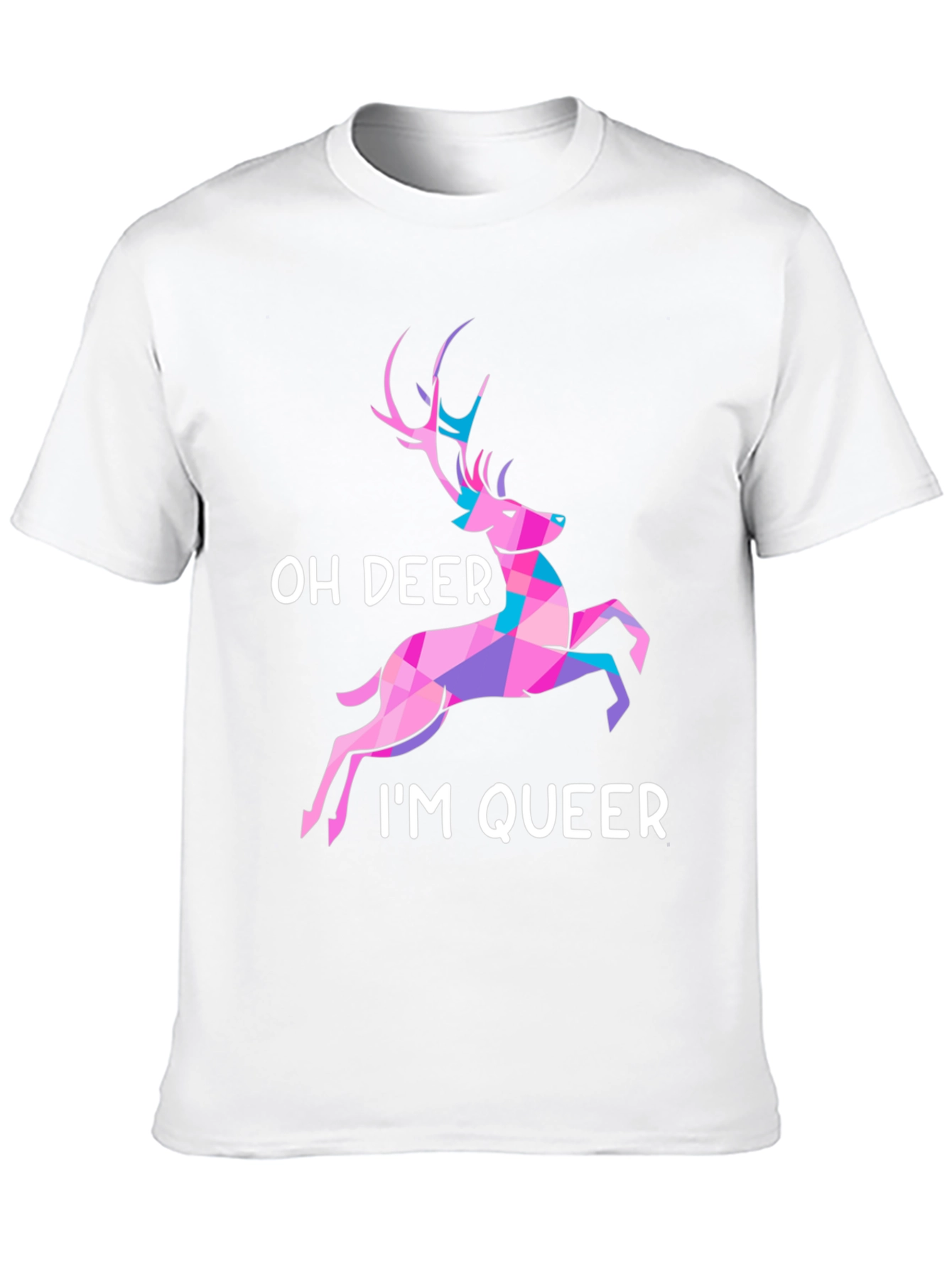 Black Oh Deer I'm Queer T-Shirt view 10