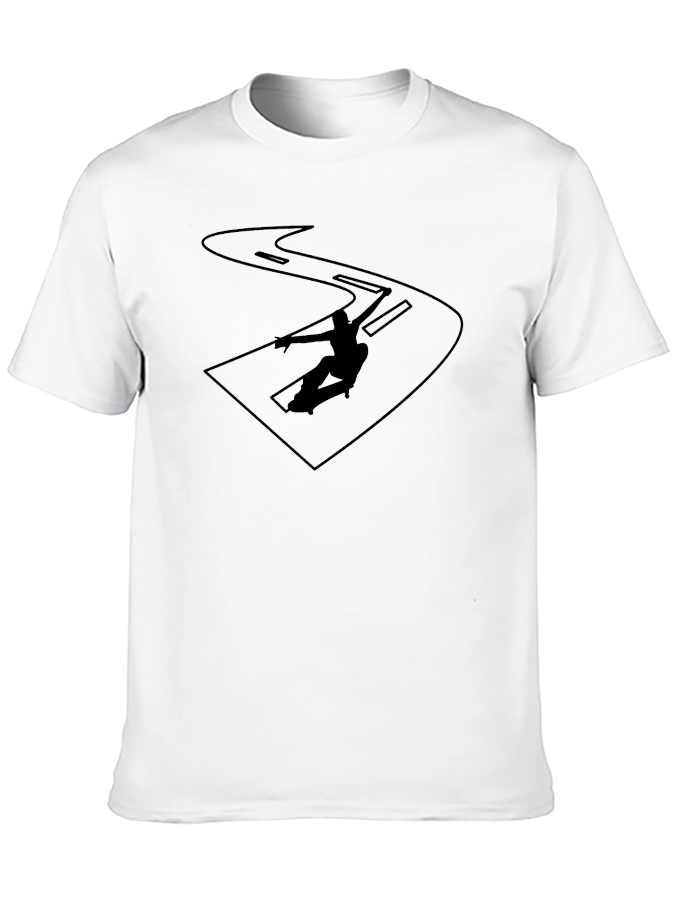 Black Skater Silhouette Graphic T-Shirt - Black view 10